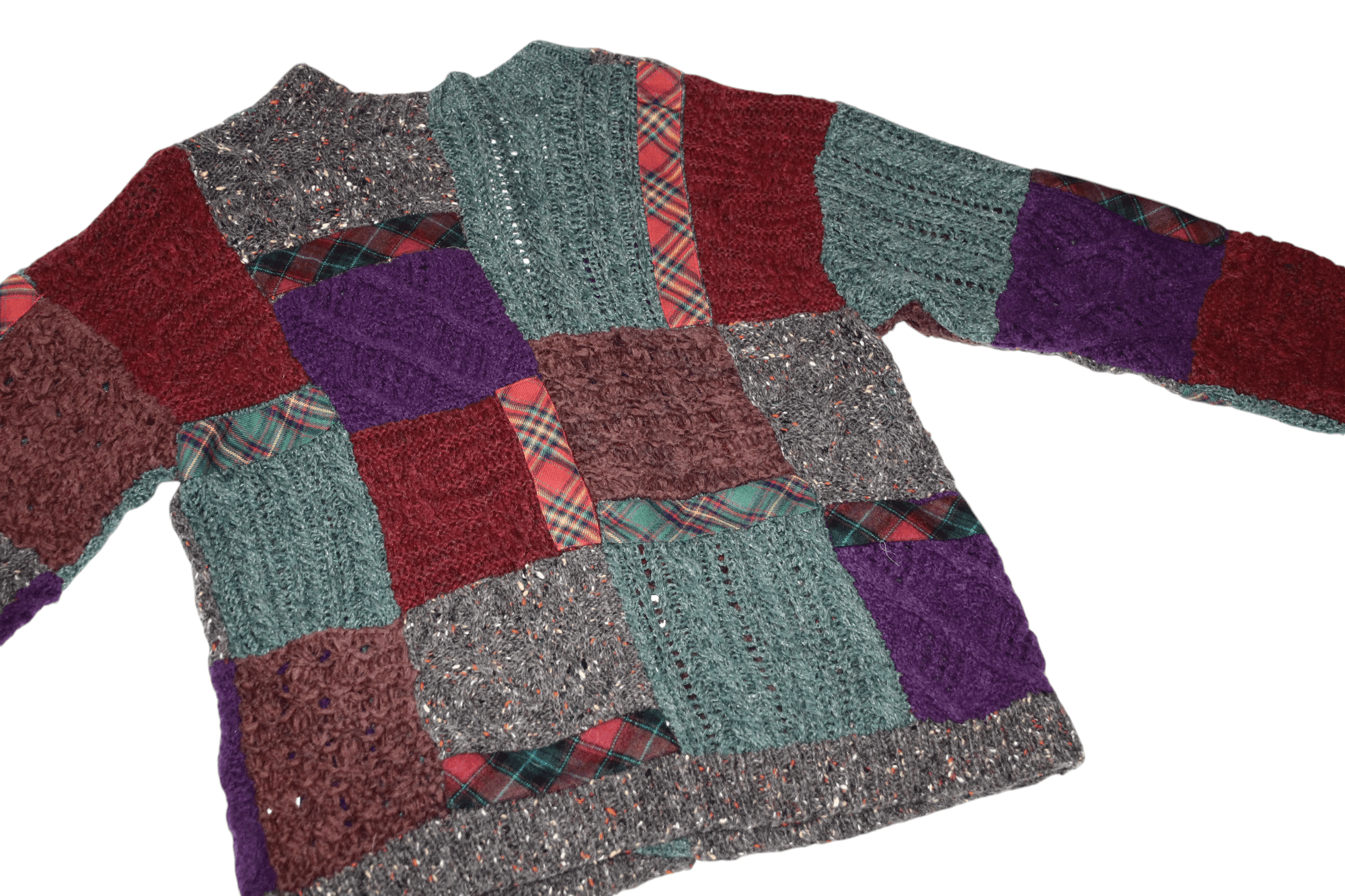 Yoshiyuki Konishi FICCE Yoshiyuki Konishi Boro Patchwork Crochet Knit Cardigan Size US L / EU 52-54 / 3 - 14 Thumbnail
