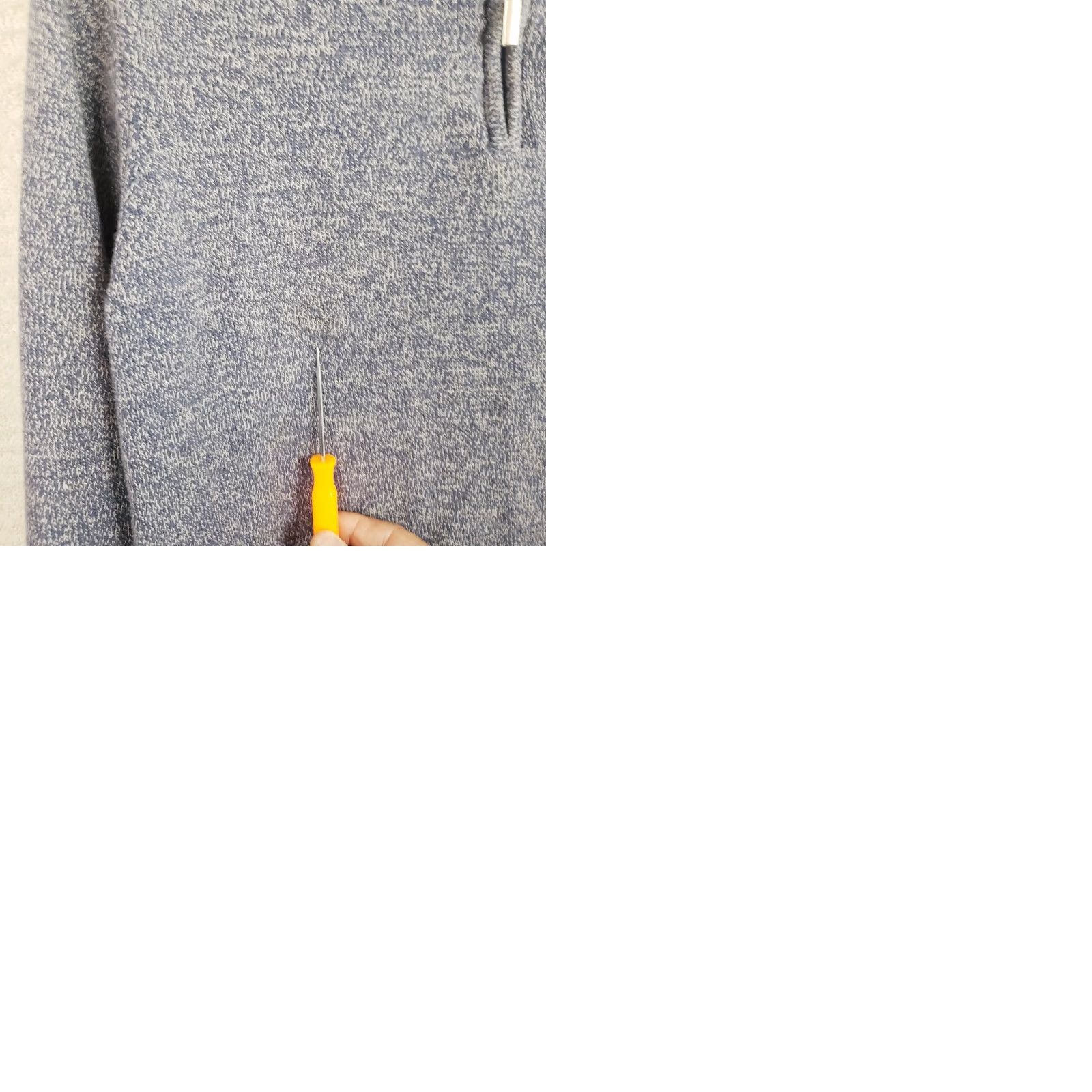 Vintage Threadbare Mens L Blue Denim Look Cotton 1/4 Zip Mock Neck Sweater Shirt Knit Pullover Casual Womens? Mens? Size US L / EU 52-54 / 3 - 10 Thumbnail