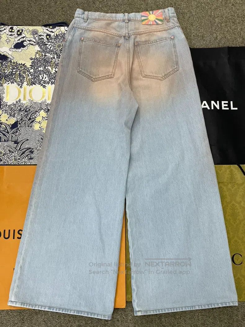 Chanel Chanel Orange tie-dyed gradient wide-leg jeans Size 25" / US 0 / IT 36 - 3 Thumbnail