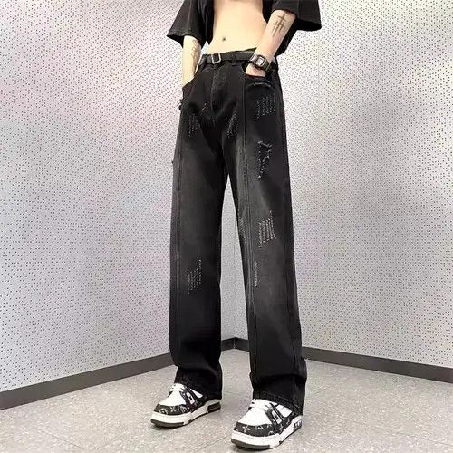 Vintage loose fitting straight leg jeans