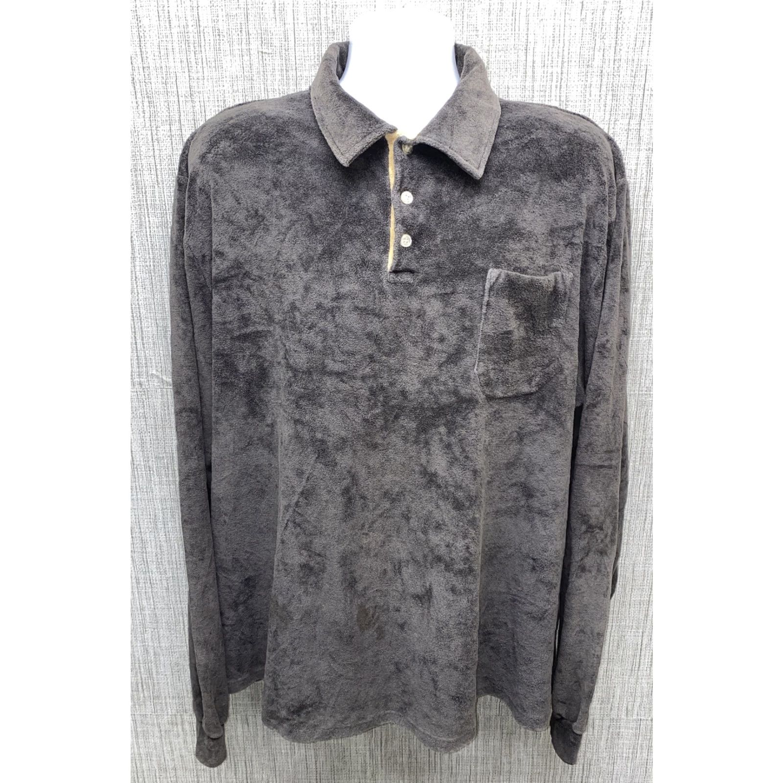 Vintage VINTAGE The King Size Mens Gray Cotton Blend 1/2 Button Up Jacket 2XLT TALL Big & Tall Men Button-Up Casual KingSize Shirt? Size US XXL / EU 58 / 5 - 2 Thumbnail