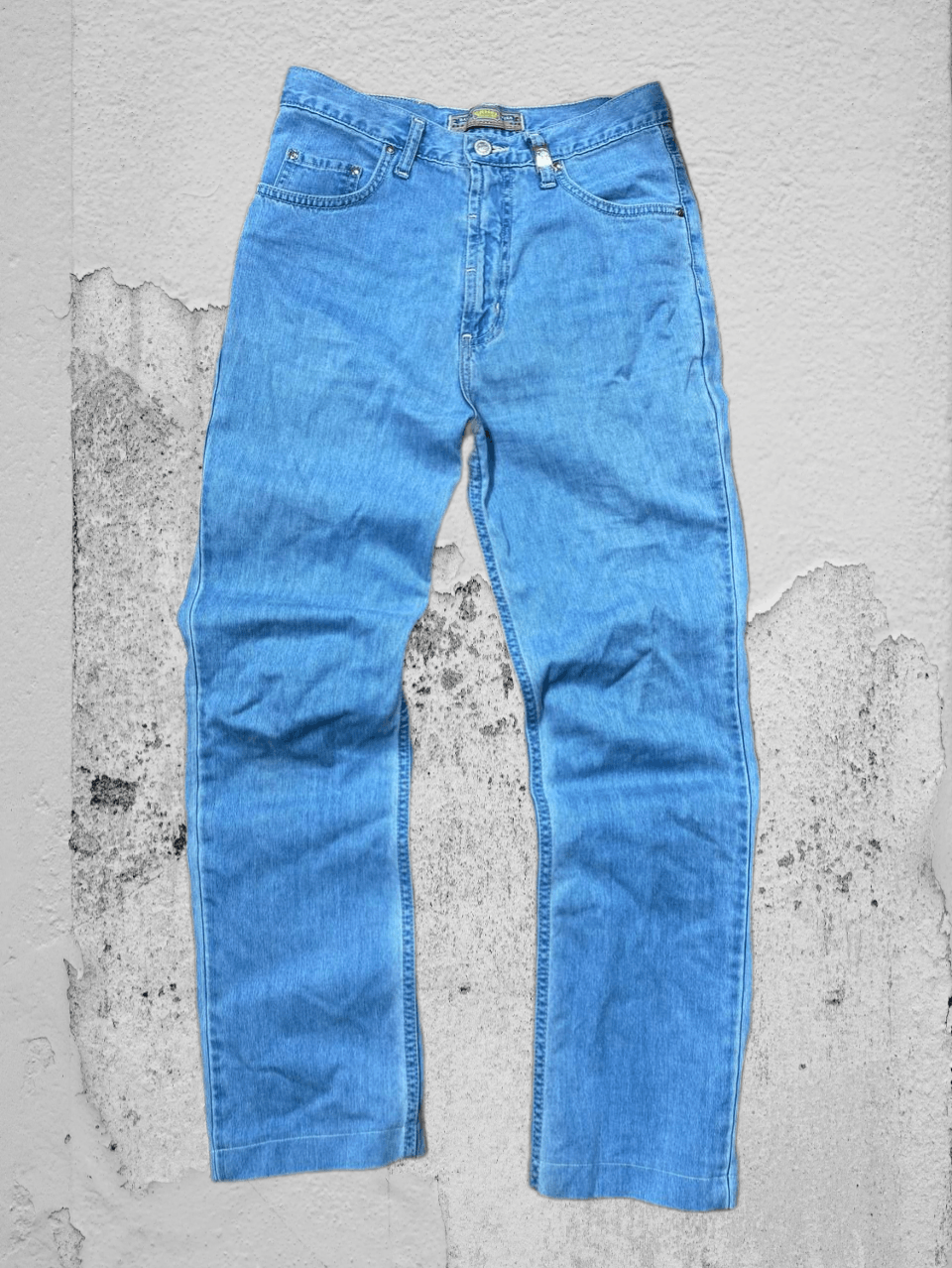 Japanese Brand Dirty Painted Distressed Thrashed Faded Baggy Jeans Y2K Size US 30 / EU 46 - 1 Thumbnail