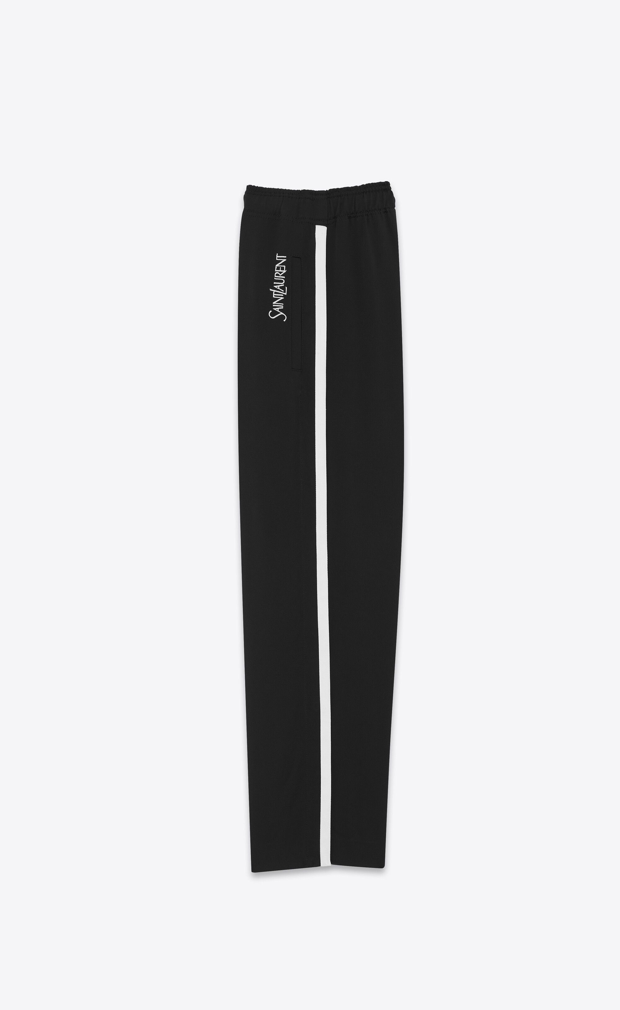 Saint Laurent Paris oc11z1225 737560 Sweatpants & Joggers in Crepe Satin Black Size US 32 / EU 48 - 6 Thumbnail