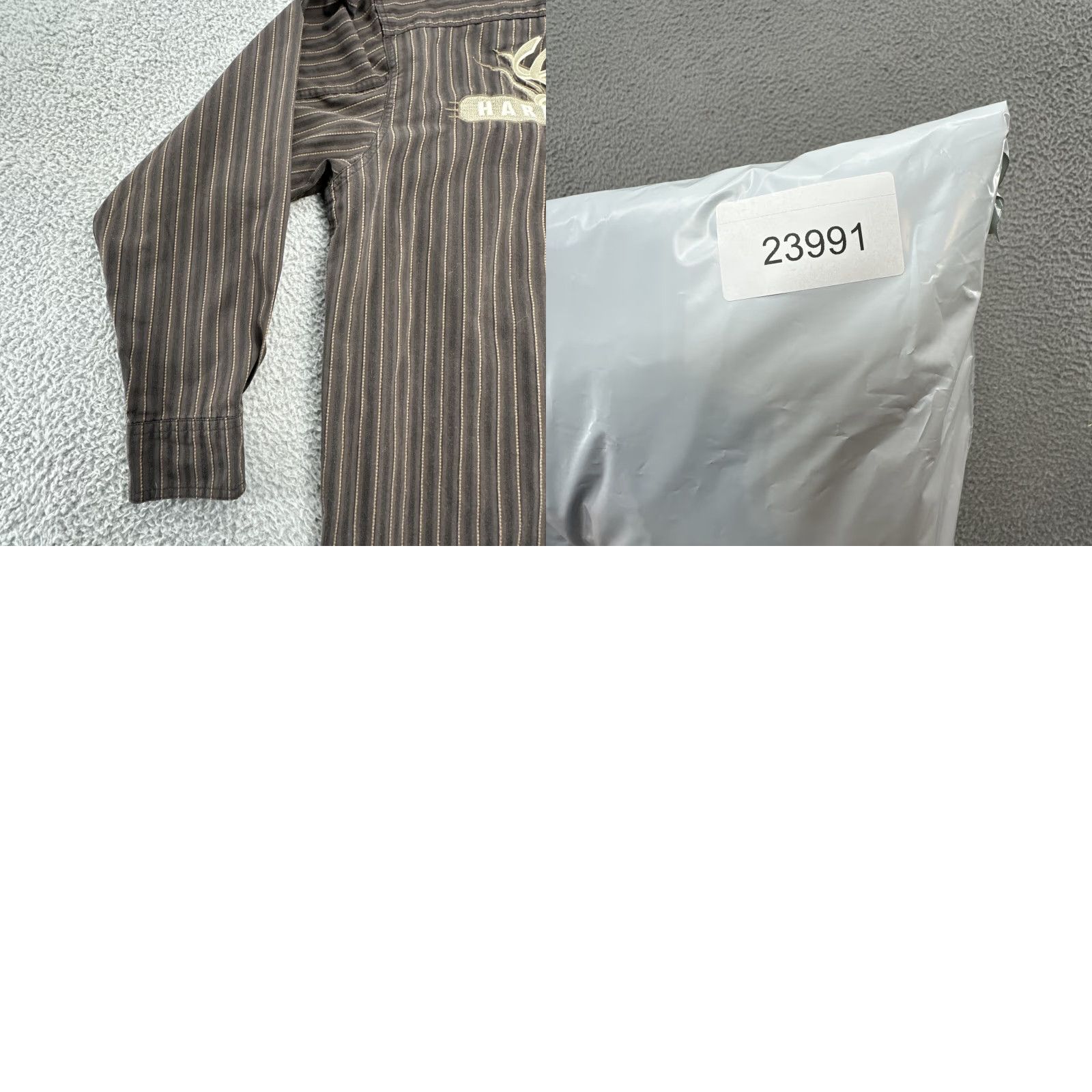 Harley Davidson Harley-Davidson Shirt Mens Large Pinstriped Cotton Long Sleeve Button Up Nice Size US L / EU 52-54 / 3 - 11 Thumbnail