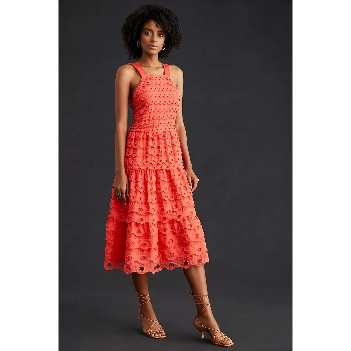 Anthropologie New Anthropologie Maeve Eyelet Halter Midi Dress $260 SIZE 6 Size M / US 6-8 / IT 42-44 - 2 Thumbnail