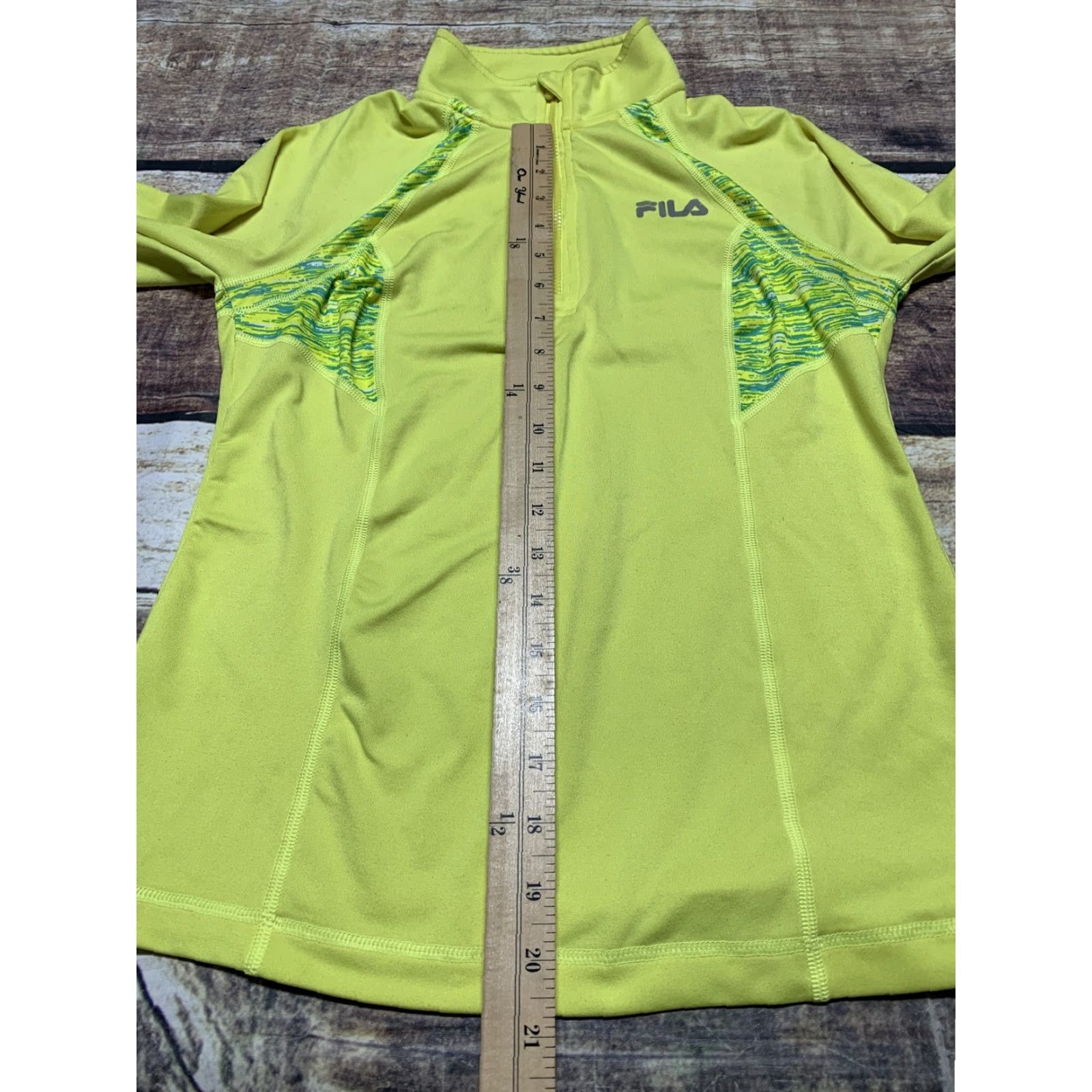 Fila FILA Sport Shirt Running Long Sleeve Yellow Size XS 1/4 Zip Thumb Holes Womens 1/4 Zip Pullover Mock Neck Activewear Size XS / US 0-2 / IT 36-38 - 6 Thumbnail