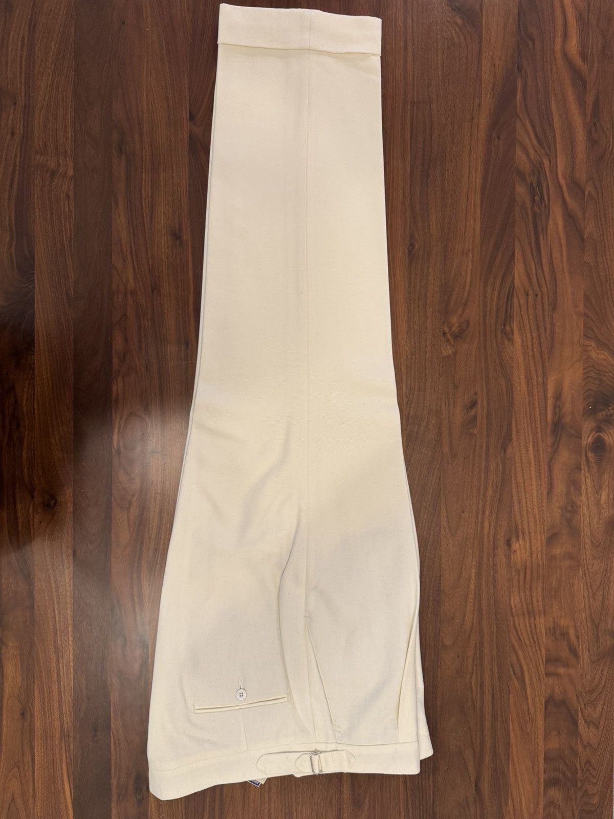 Stoffa Unworn Stoffa Ivory Cotton Basketweave Single Pleat trousers Size US 38 / EU 54 - 3 Thumbnail