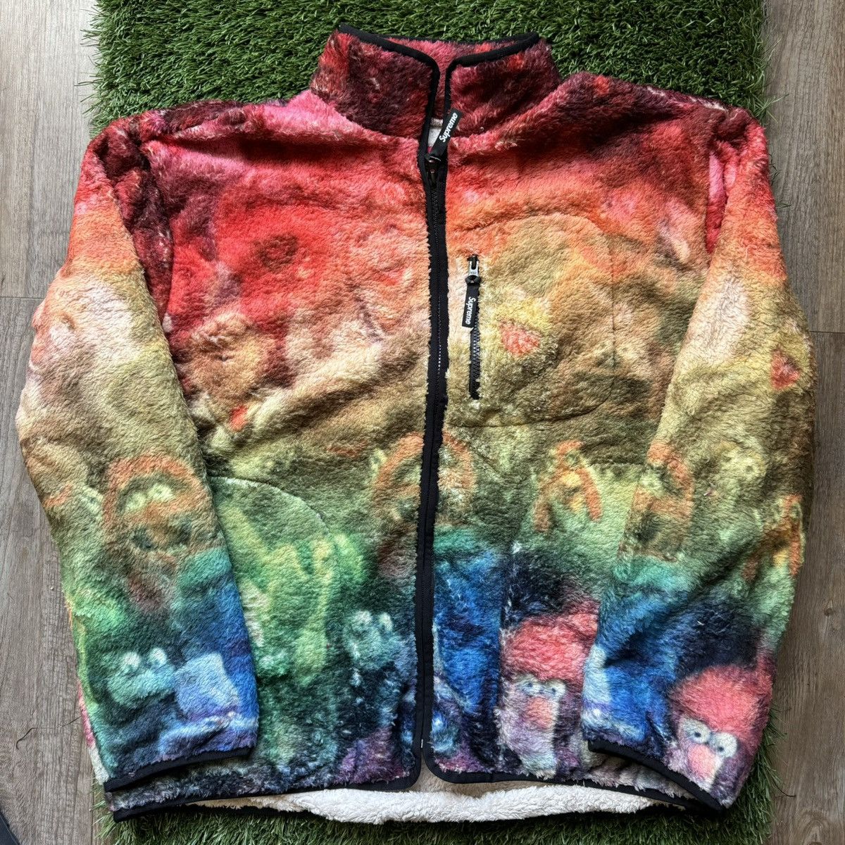 Image of Supreme Muppets Fleece Jacket Multicolor Size Xl, Men's