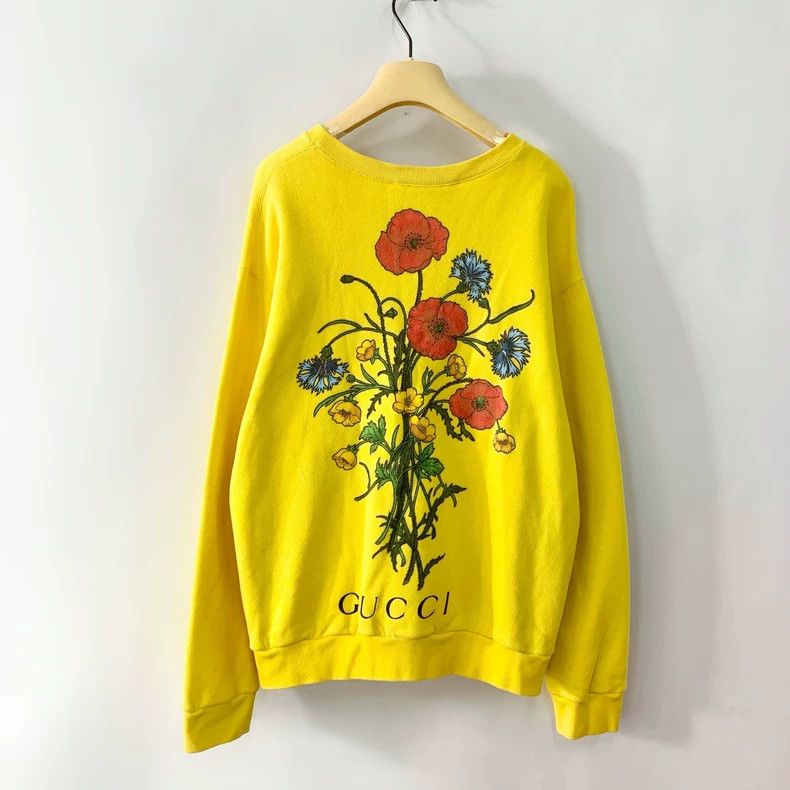 Gucci Yellow Floral Sweatshirt for Women