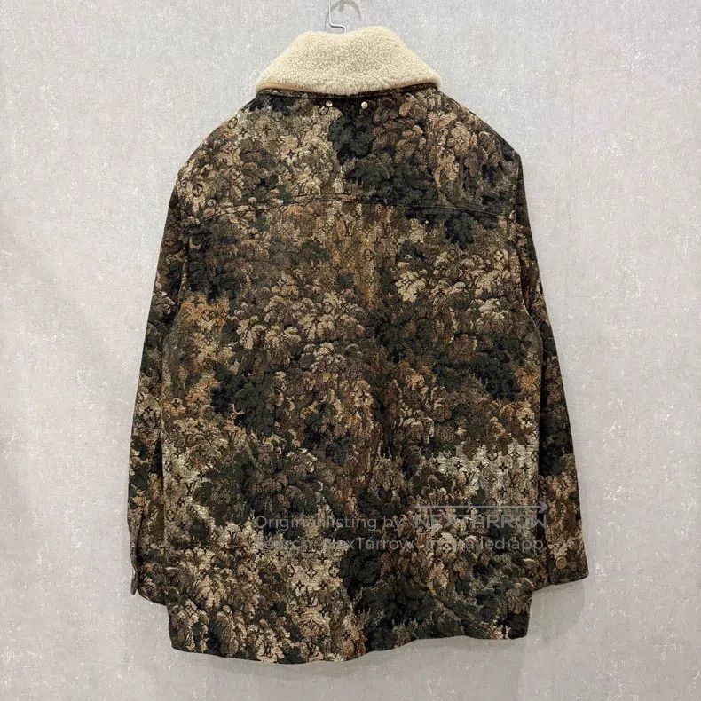 Louis Vuitton Louis Vuitton Tapestry Fur Collar Full Print Denim Jacket Size US M / EU 48-50 / 2 - 2 Thumbnail
