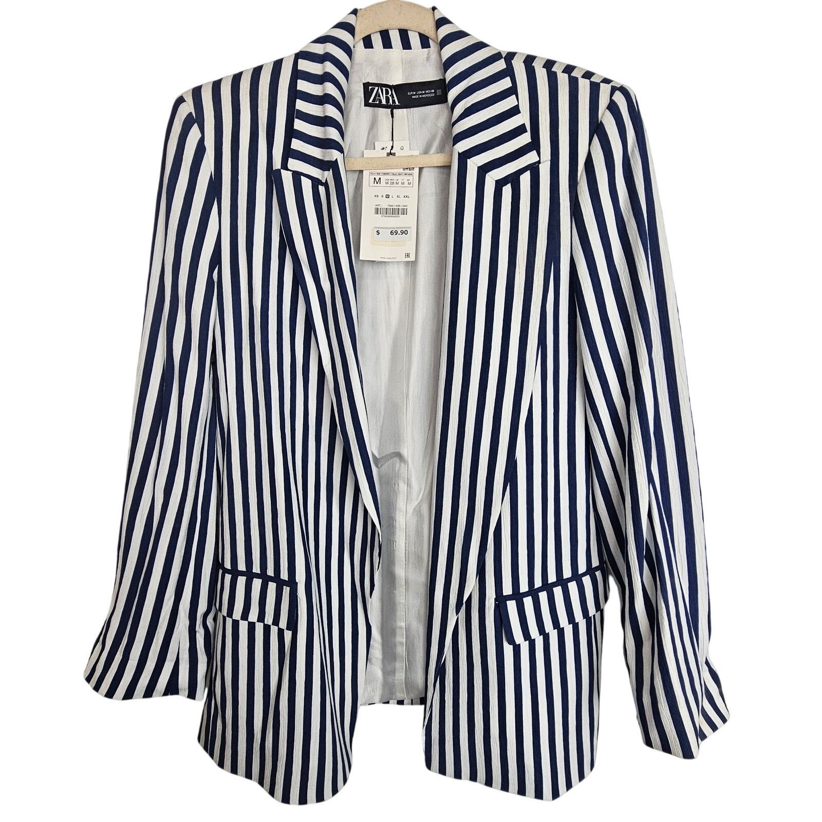 Zara Zara Womens Striped Blazer Size M Classic Nautical Parisian Size M / US 6-8 / IT 42-44 - 1 Thumbnail