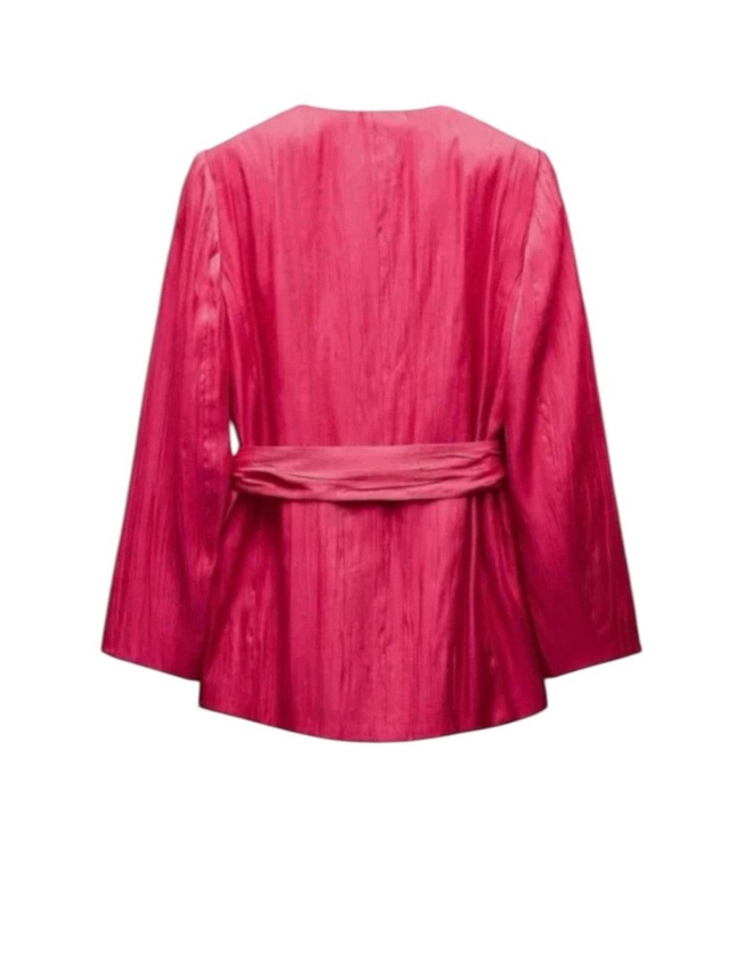 Zara ZARA Blazer Wrinkle Effect Belted fuchsia M Dopamine Glam Size M / US 6-8 / IT 42-44 - 4 Thumbnail