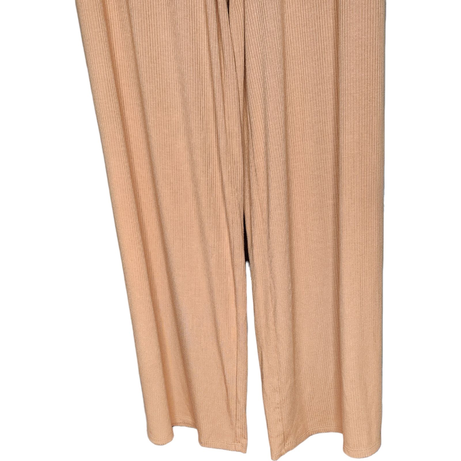 Other AFRM Womens Large Caramel Ribbed Wide Leg Knit Casual Pant Size 30" / US 8 / IT 44 - 4 Thumbnail