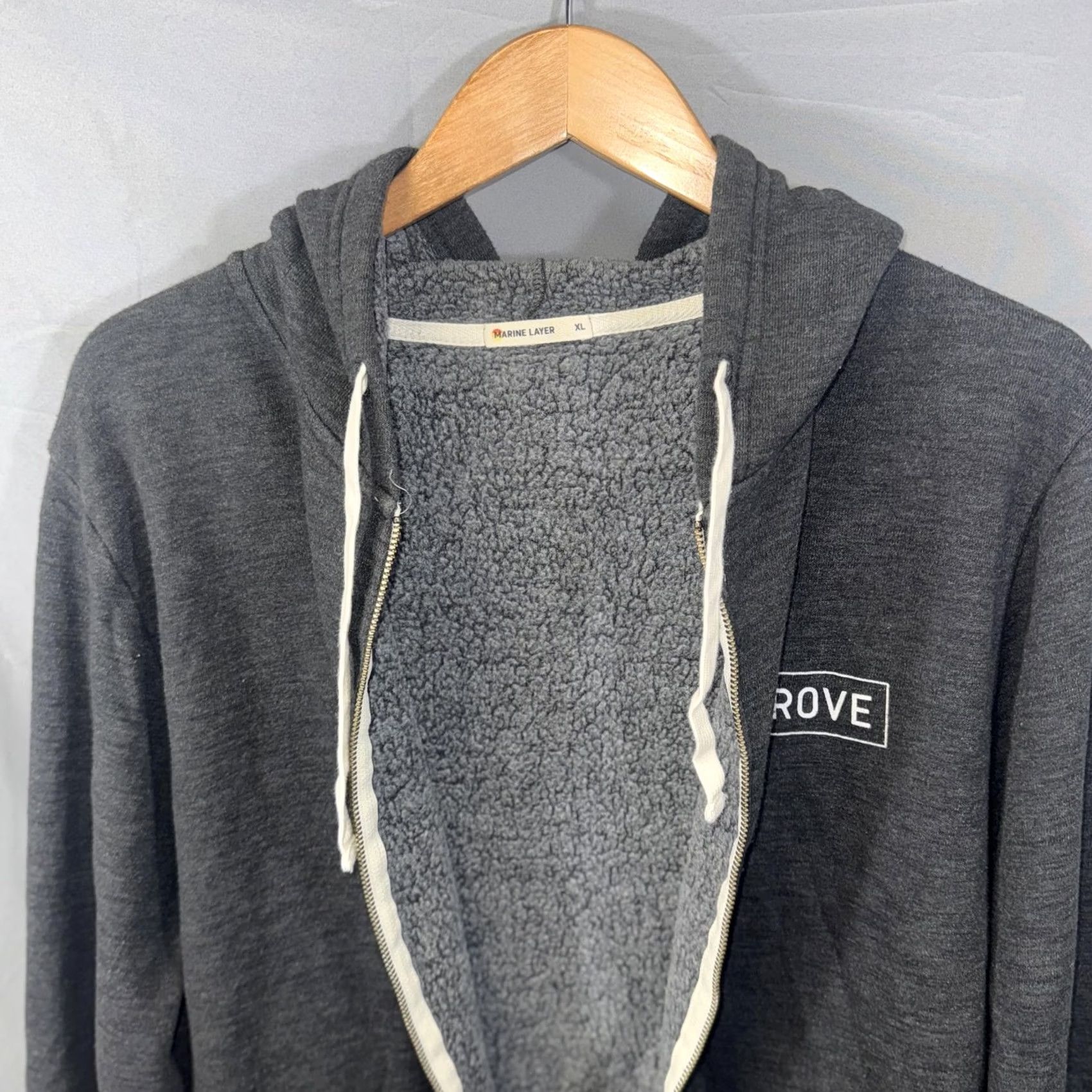 Marine Layer Marine Layer Trove Hoodie Mens XL Gray Sherpa Lined Fleece Full Zip Hooded Size US XL / EU 56 / 4 - 3 Thumbnail