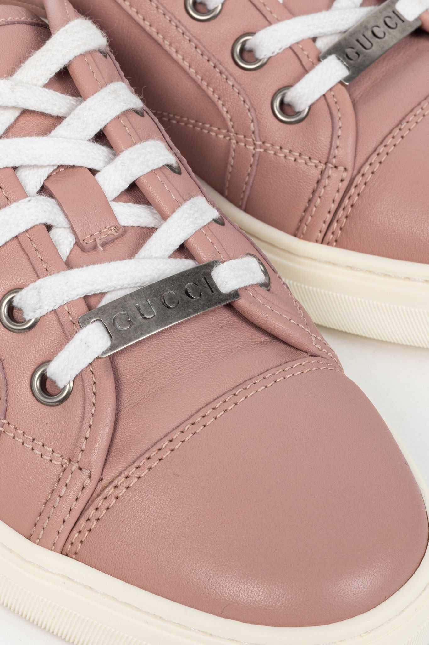 Gucci Gucci Pink Miro Soft Leather Low-Top Sneakers Size US 6.5 / IT 36.5 - 7 Thumbnail