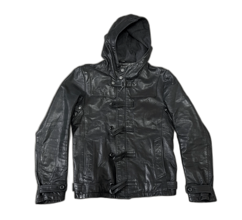 Yohji Yamamoto Vintage Hooded Black Leather Jacket Size M / US 6-8 / IT 42-44 - 1 Thumbnail
