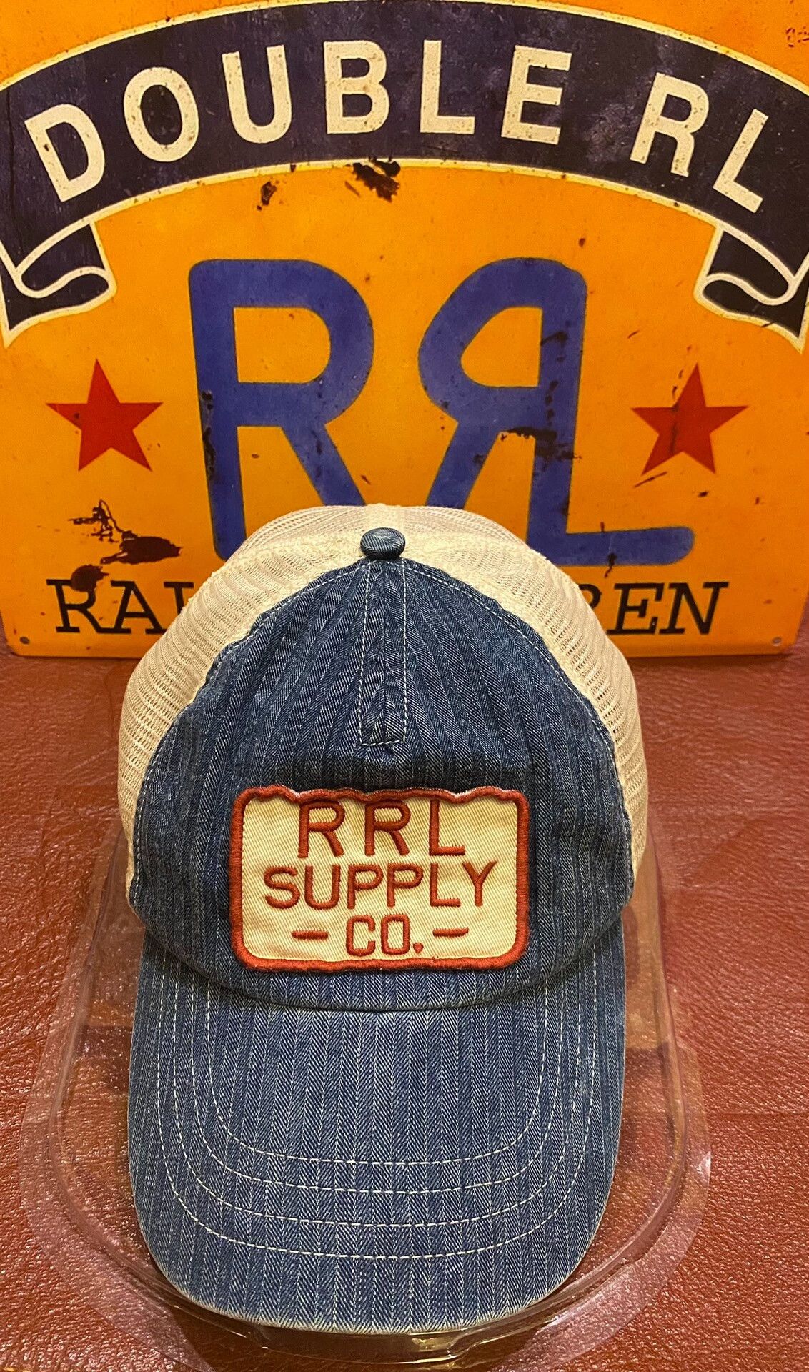 RRL Ralph Lauren 2013 Double RL RRL Indigo HBT Trucker Cap Size ONE SIZE - 1 Thumbnail