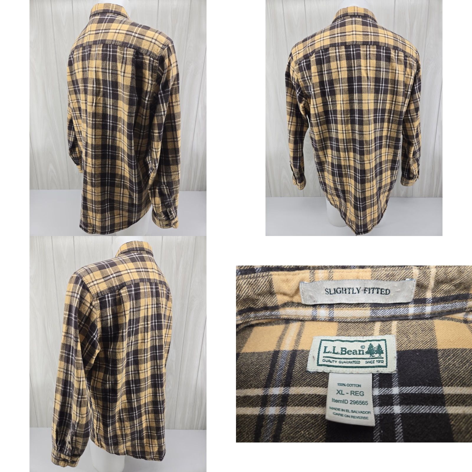 Vintage VINTAGE LL Bean Shirt Mens XL-Reg Flannel Slightly Fitted Yellow Cotton Plaid Size US XL / EU 56 / 4 - 8 Thumbnail