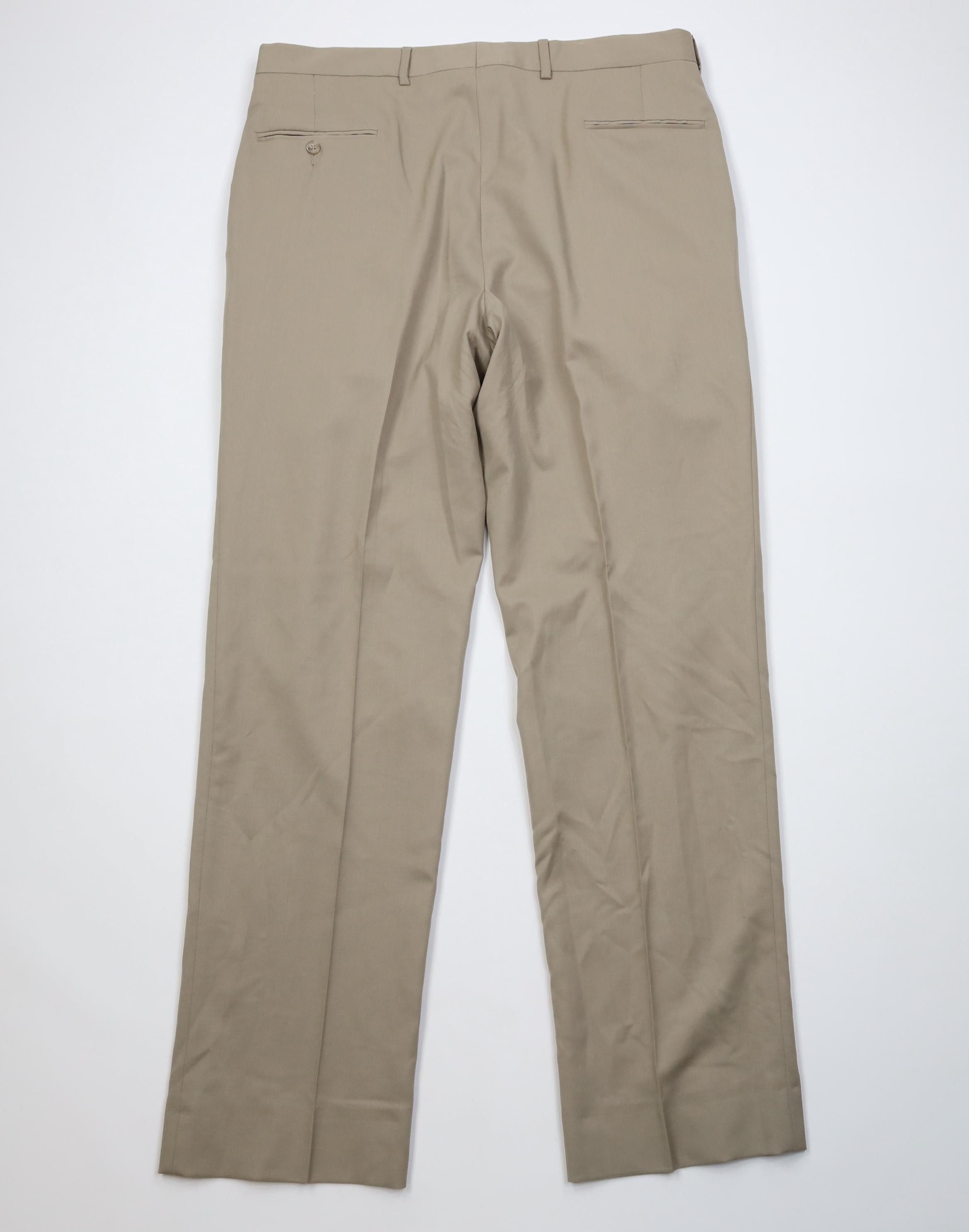 Jos. A. Bank Vintage 90s Y2K Jos A Bank Knit Wide Leg Chino Pants Beige Size US 37 - 11 Thumbnail