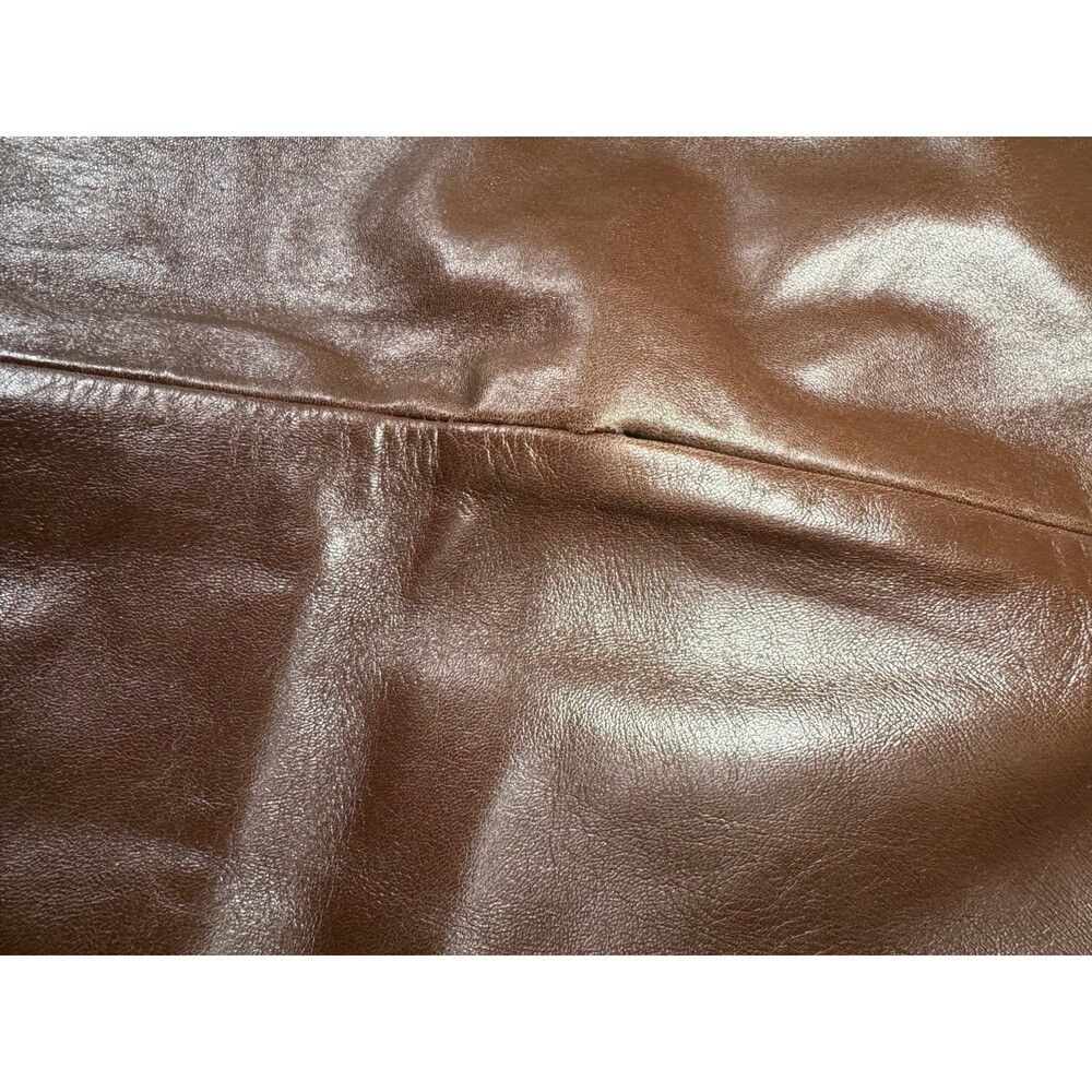 Sandro Sandro Brown Leather Mini Skirt High Waist Pockets Size 1 Size 26" / US 2 / IT 38 - 8 Thumbnail