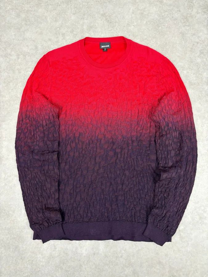 Just Cavalli SS2016 Cavalli Red Black Ombre Wool Gradient Sweater Size US M / EU 48-50 / 2 - 1 Thumbnail