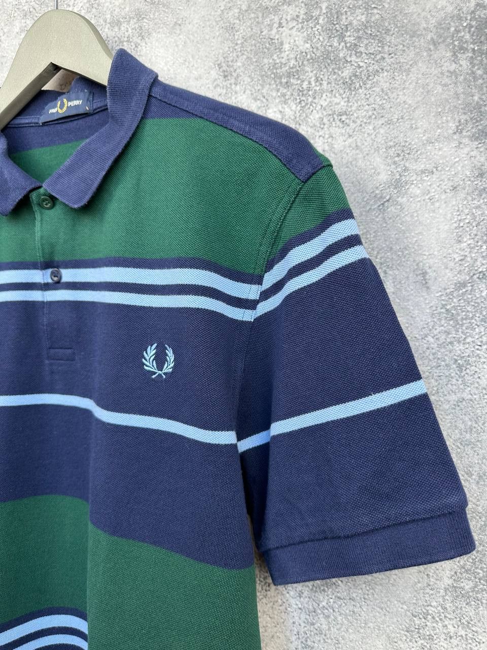 Fred Perry Fred Perry Striped Polo Shirt Navy / Green Cotton M8537 Size US L / EU 52-54 / 3 - 5 Thumbnail