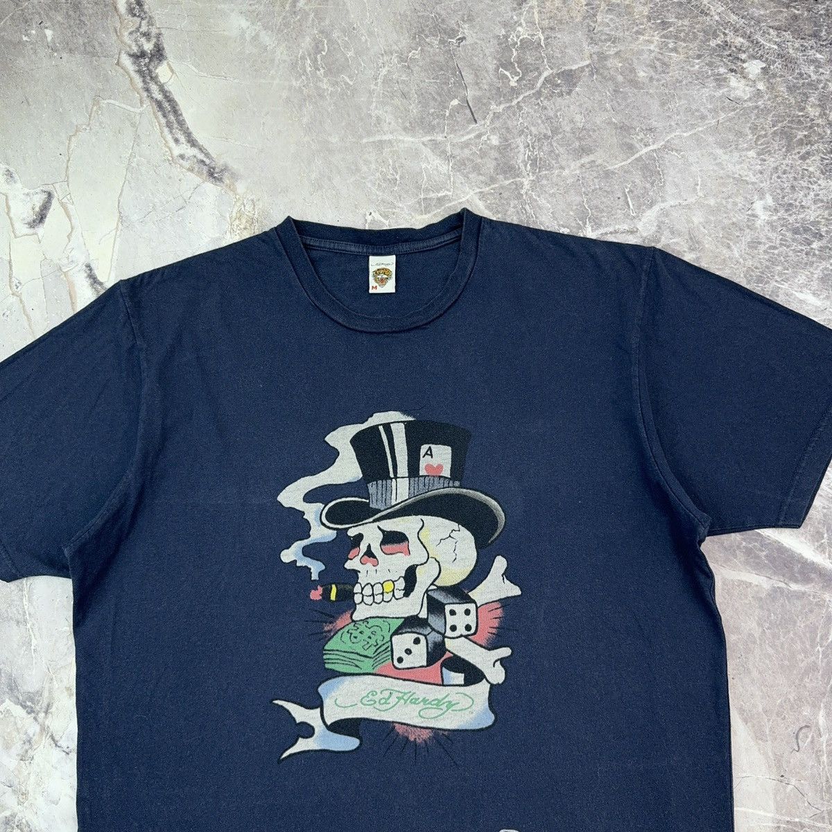 Christian Audigier × Ed Hardy Vintage Ed Hardy Christian Audigier T shirt Skeleton Dice Y2 Size US M / EU 48-50 / 2 - 5 Thumbnail