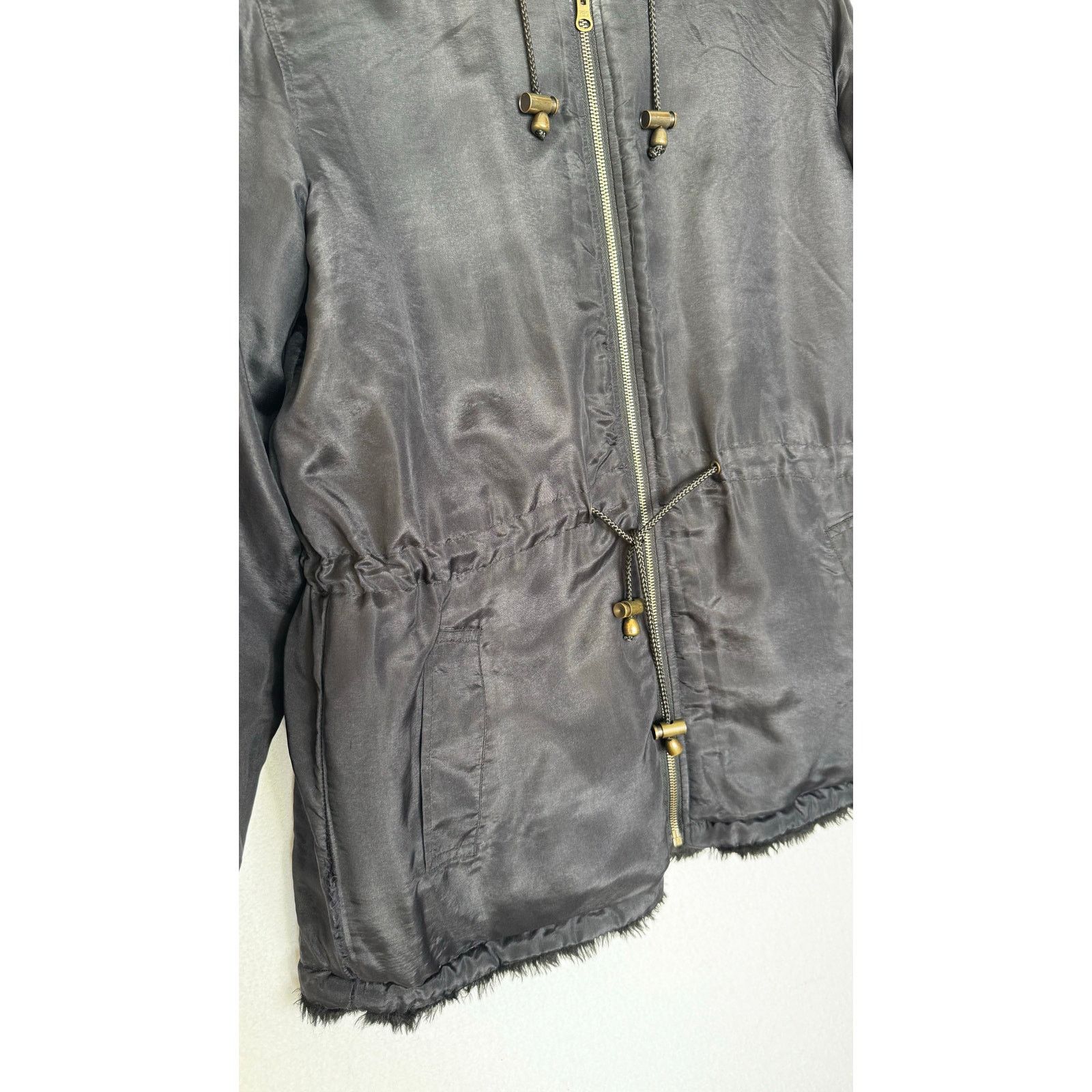 Vintage 1990s Komitor Reversible Silk Faux Fur Hooded Coat Medium Size M / US 6-8 / IT 42-44 - 9 Thumbnail
