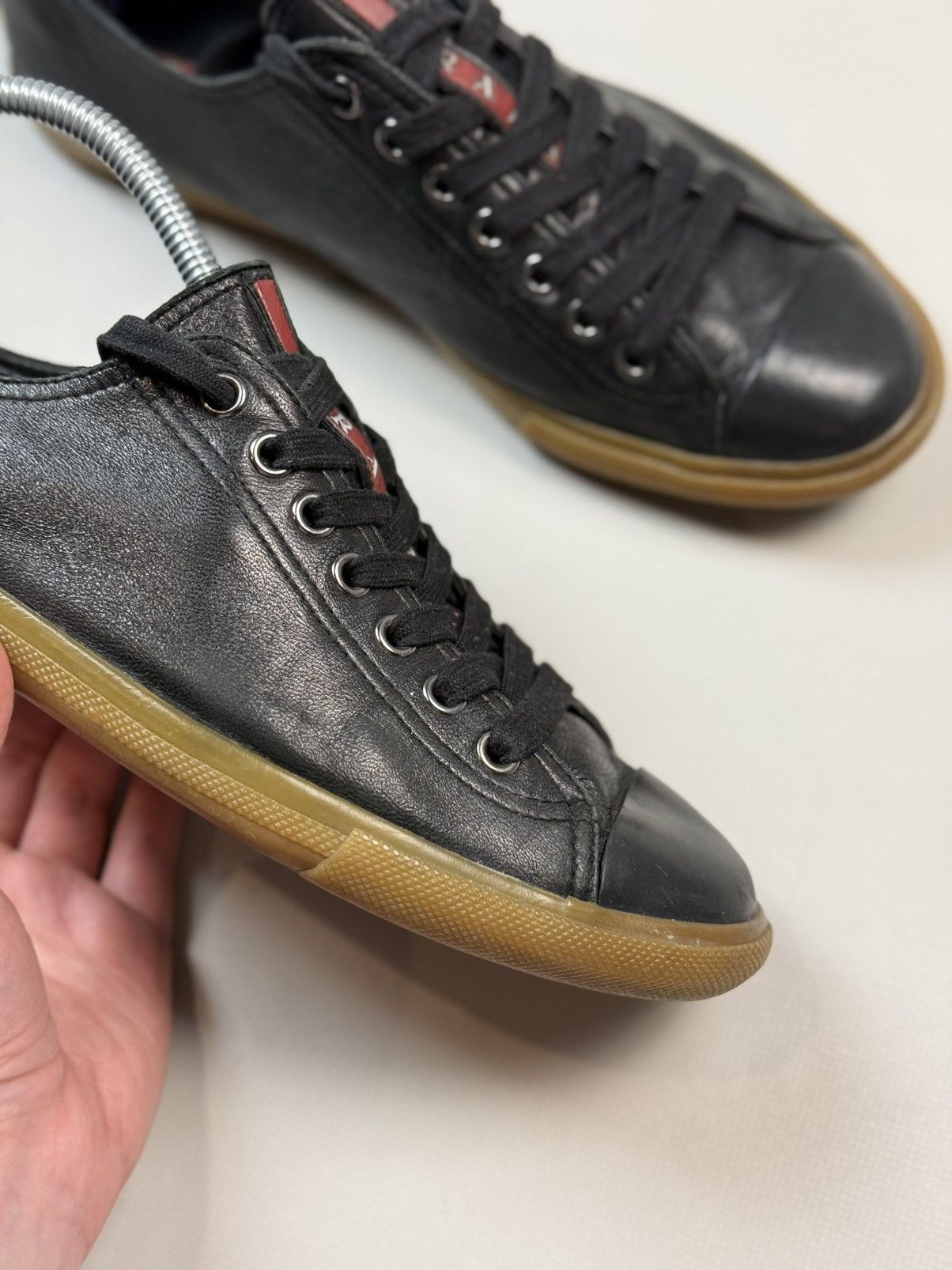 Prada Prada Men’s Leather Low Top Lace Up Sneakers Shoes Size US 8.5 / EU 41-42 - 6 Thumbnail
