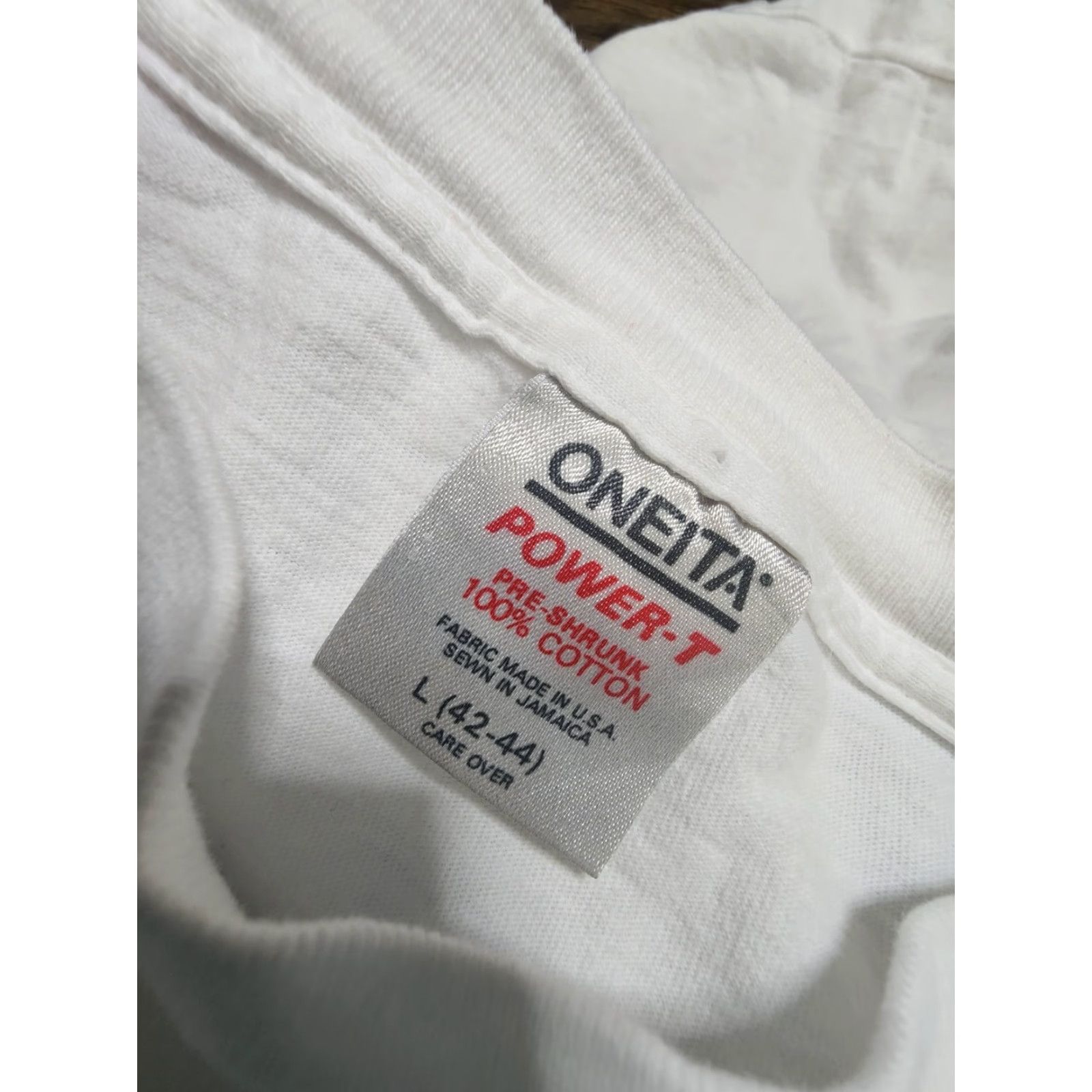 Vintage VINTAGE Onieta T-Shirt Mens XL White Short Sleeve Crew Neck Class of 92 Auburndale High School Graduation Double Side 80s 90s Graphic Print Size US XL / EU 56 / 4 - 6 Thumbnail