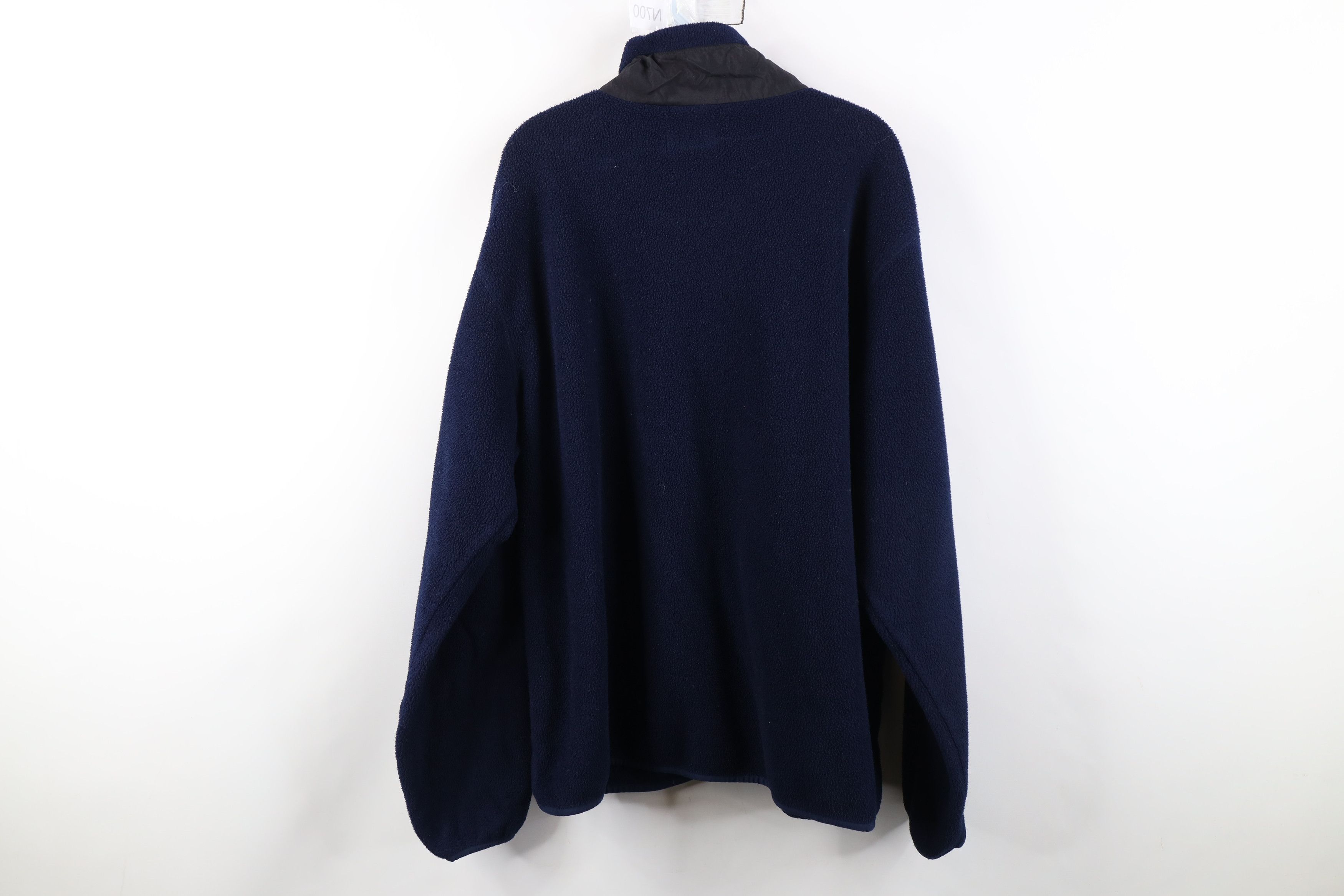 Lands' End Vintage 90s Lands End Blank Full Zip Fleece Jacket Navy Blue Size US XXL / EU 58 / 5 - 14 Thumbnail