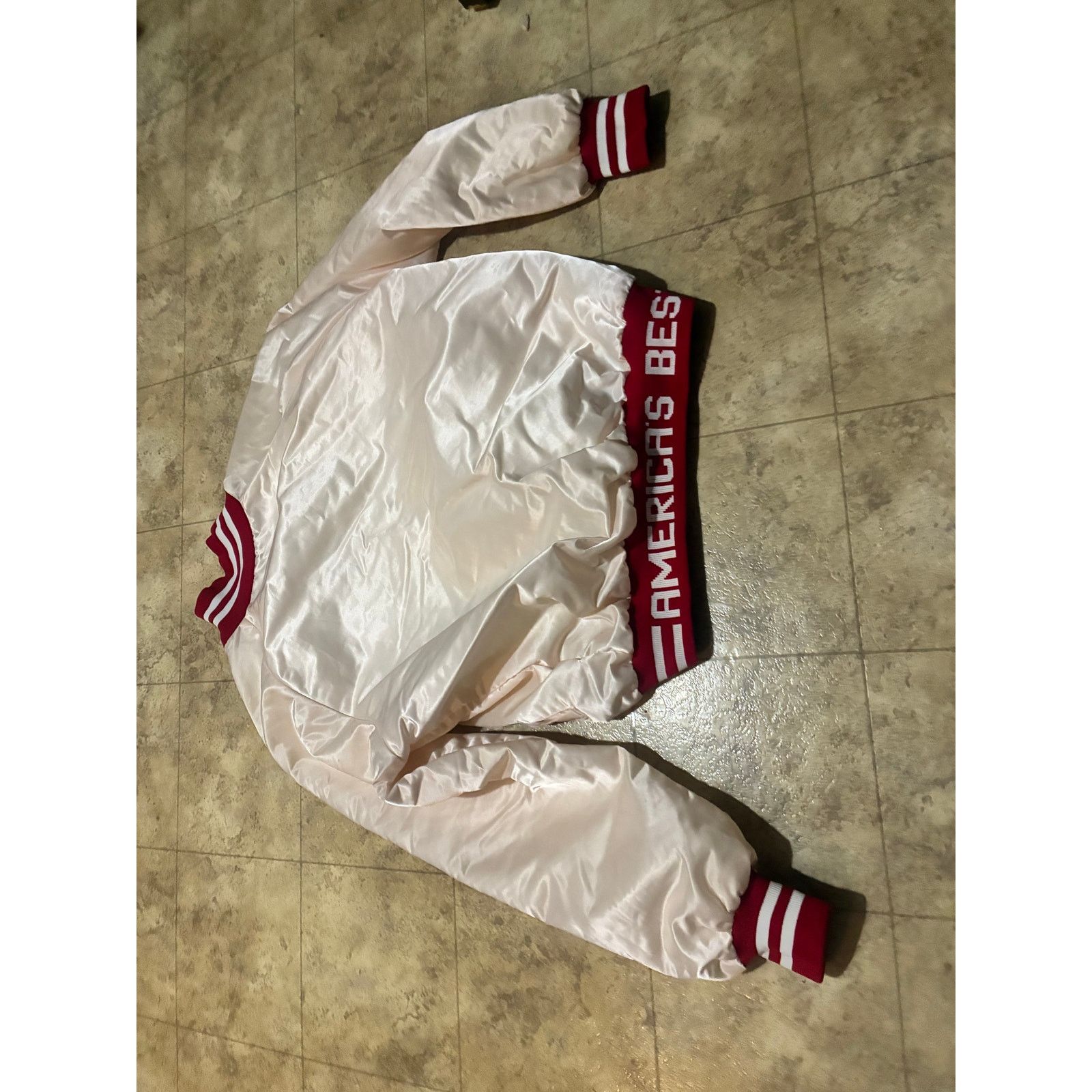 Other Vintage Red Man Golden Blend Satin Bomber Jacket XL USA Size XL / US 12-14 / IT 48-50 - 6 Thumbnail