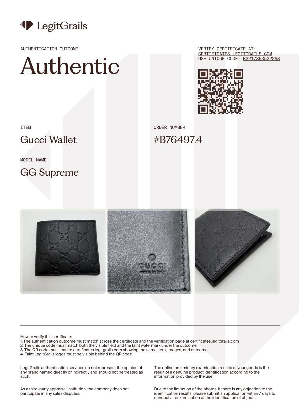 Gucci Gucc wallet Leather black Size ONE SIZE - 7 Thumbnail