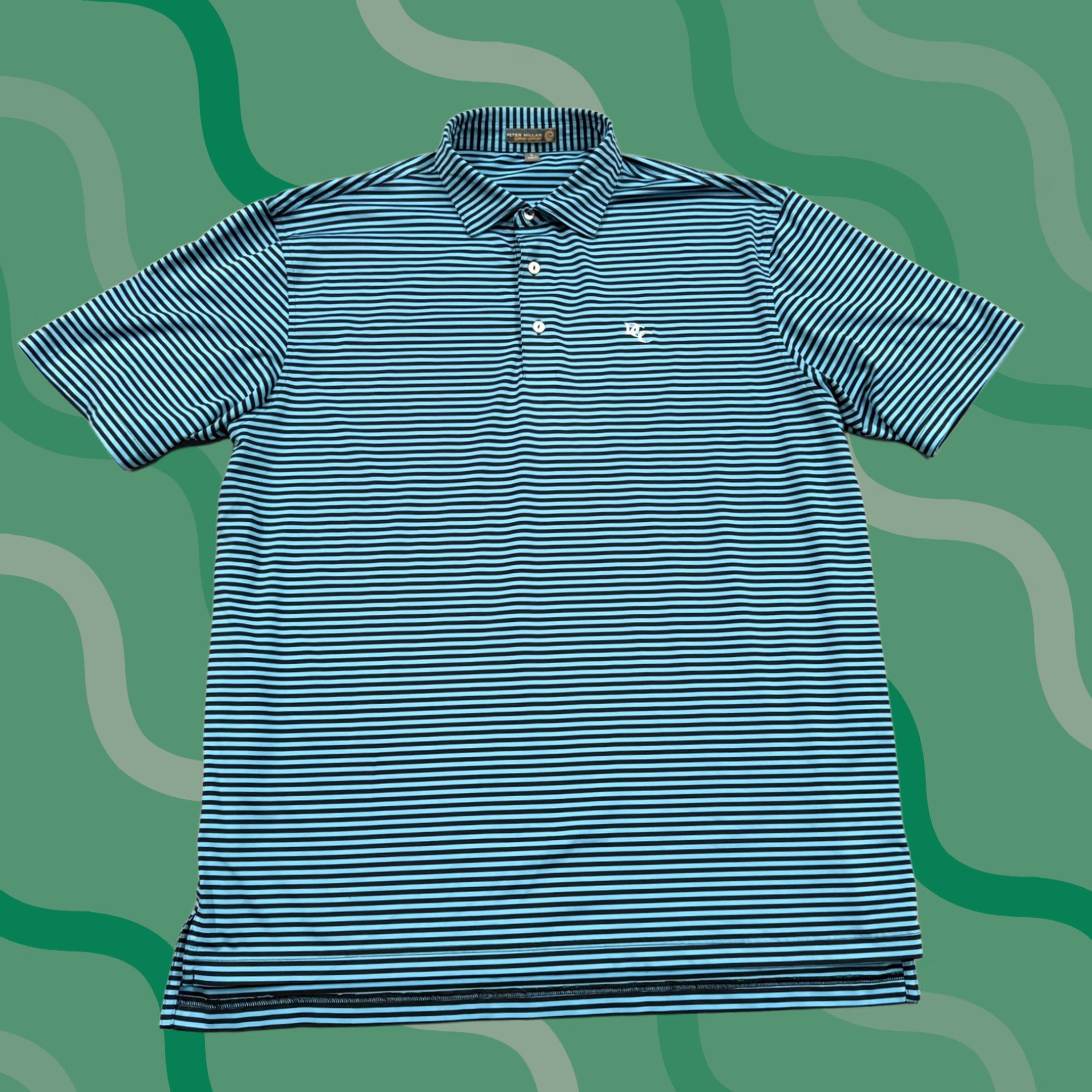 Peter Millar Peter Millar Polo Shirt Mens Large Blue Stripe Summer Comfort Golf Performance Shirt Size US L / EU 52-54 / 3 - 1 Thumbnail