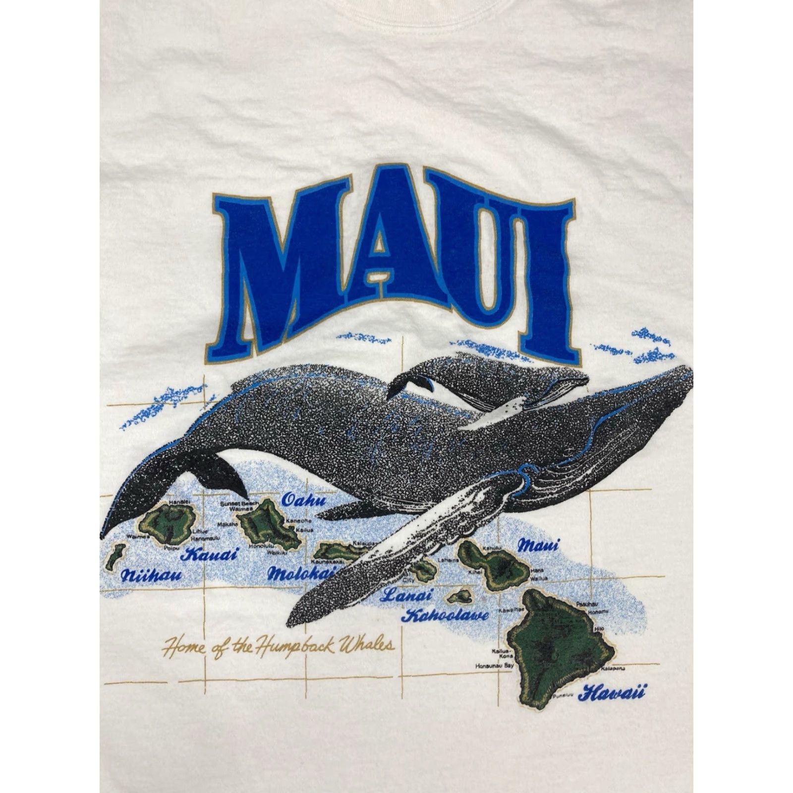 Hanes VINTAGE Maui Hawaii Humpback Whale Graphic T-shirt Men Large White Short Sleeve Size US L / EU 52-54 / 3 - 2 Thumbnail