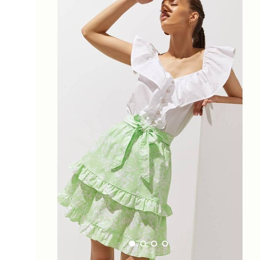 Anthropologie New Peter Som for Anthropologie Ruffled Mini Skirt $140 Sz M Size 32" / US 10 / IT 46 - 1 Thumbnail