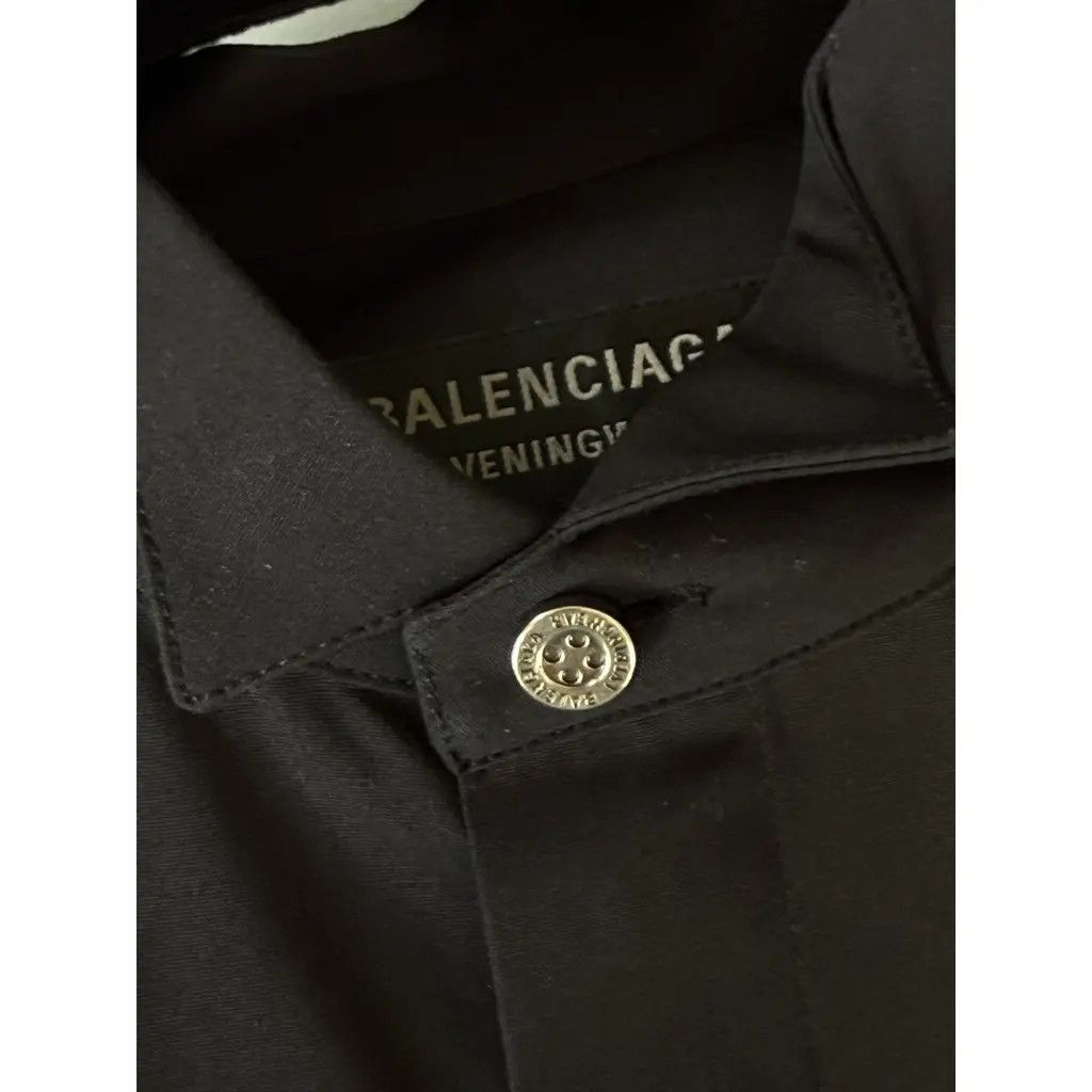 Balenciaga o1s1rm0825 Regular Tuxedo Shirt in Black Size US L / EU 52-54 / 3 - 2 Thumbnail