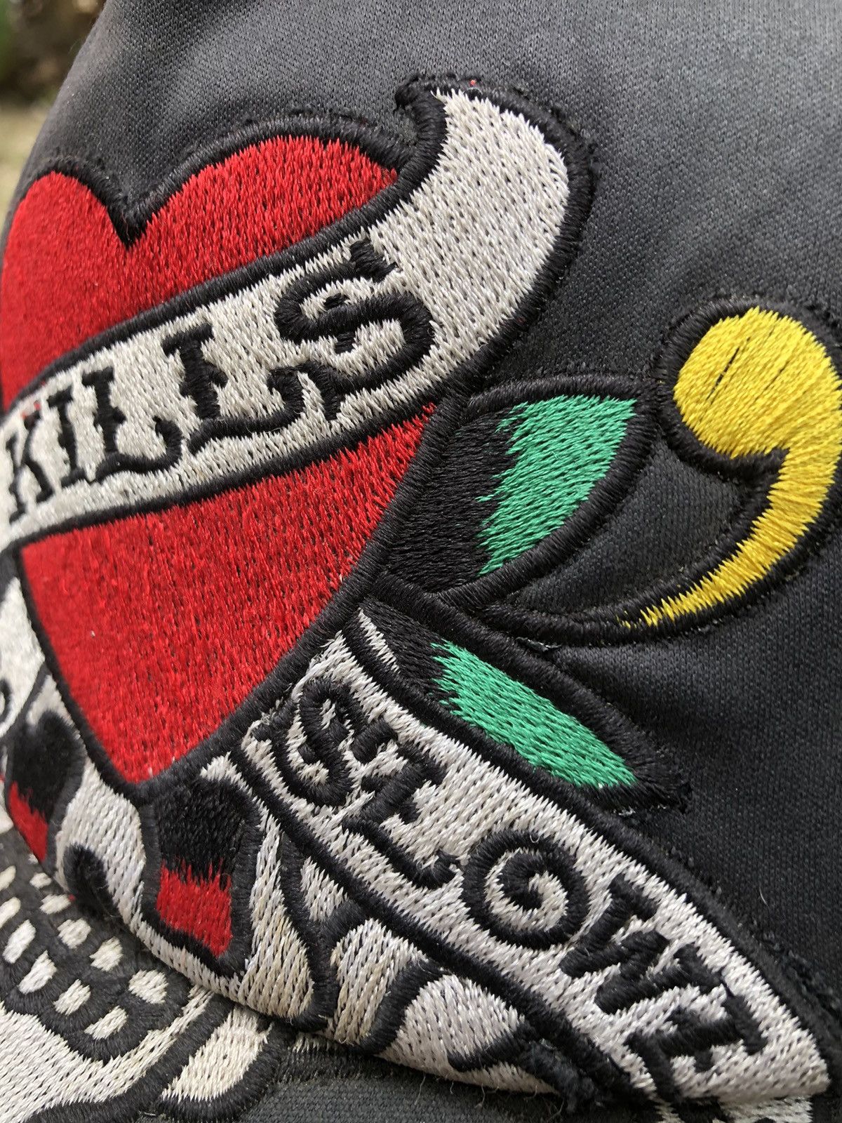 Christian Audigier Ed Hardy Love Kills Slowly Embroidered Trucker Hat Size ONE SIZE - 6 Thumbnail