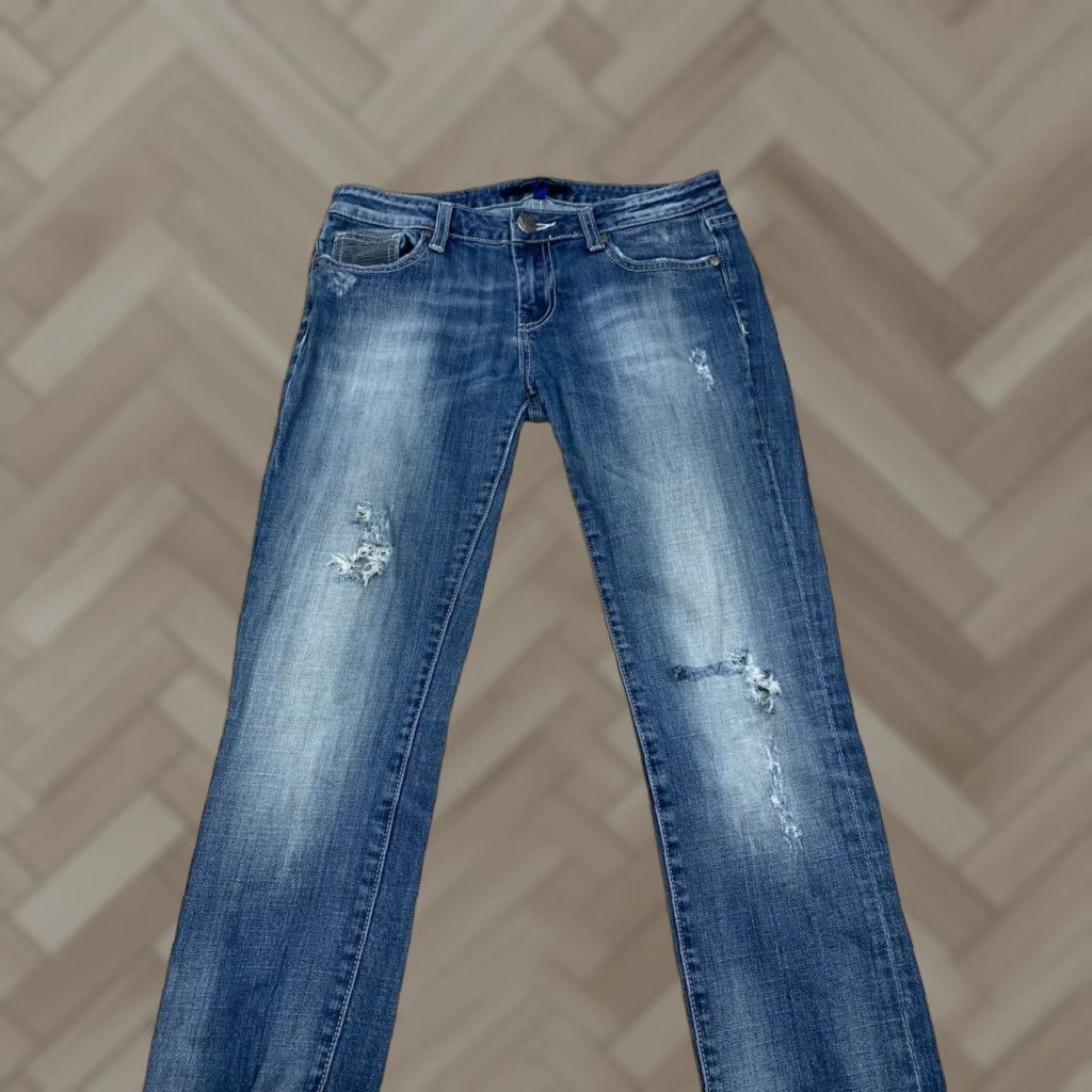 Vintage VIGOSS Womens Skinny Jeans Size 5/6 Blue Distressed Casual Jeans 5027 Size 27" / US 4 / IT 40 - 1 Thumbnail