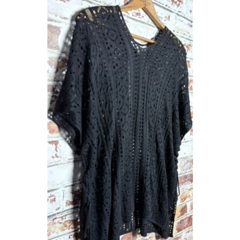 House of Harlow House of Harlow 1960 Crochet Knit Side Tie Swim Cover-Up Size ONE SIZE - 2 Thumbnail