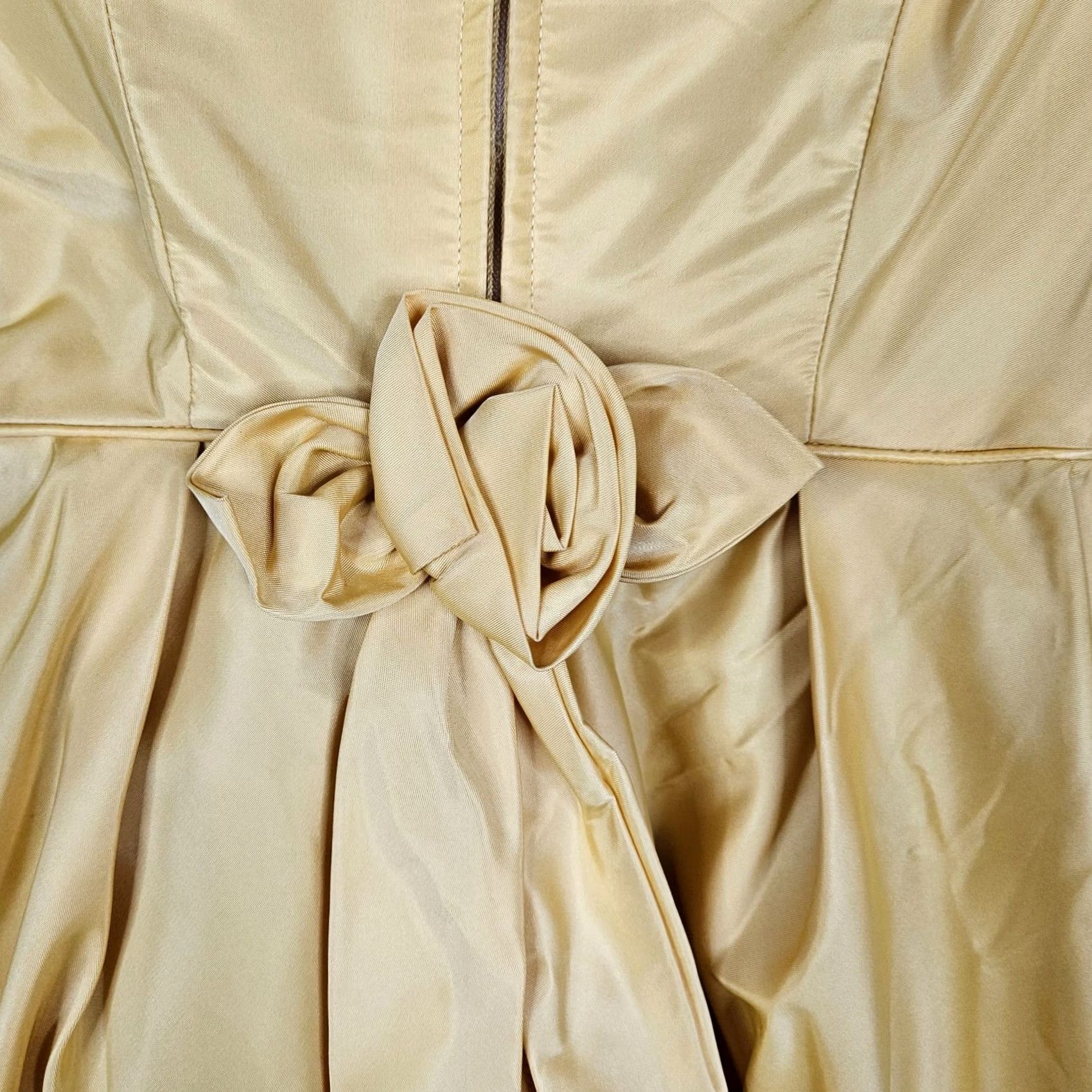 Vintage VTG Deb Group Lorrie 1950's Gold Fit & Flare Prom Party Cocktail Dress Sz 11 Women Size L / US 10 / IT 46 - 4 Thumbnail