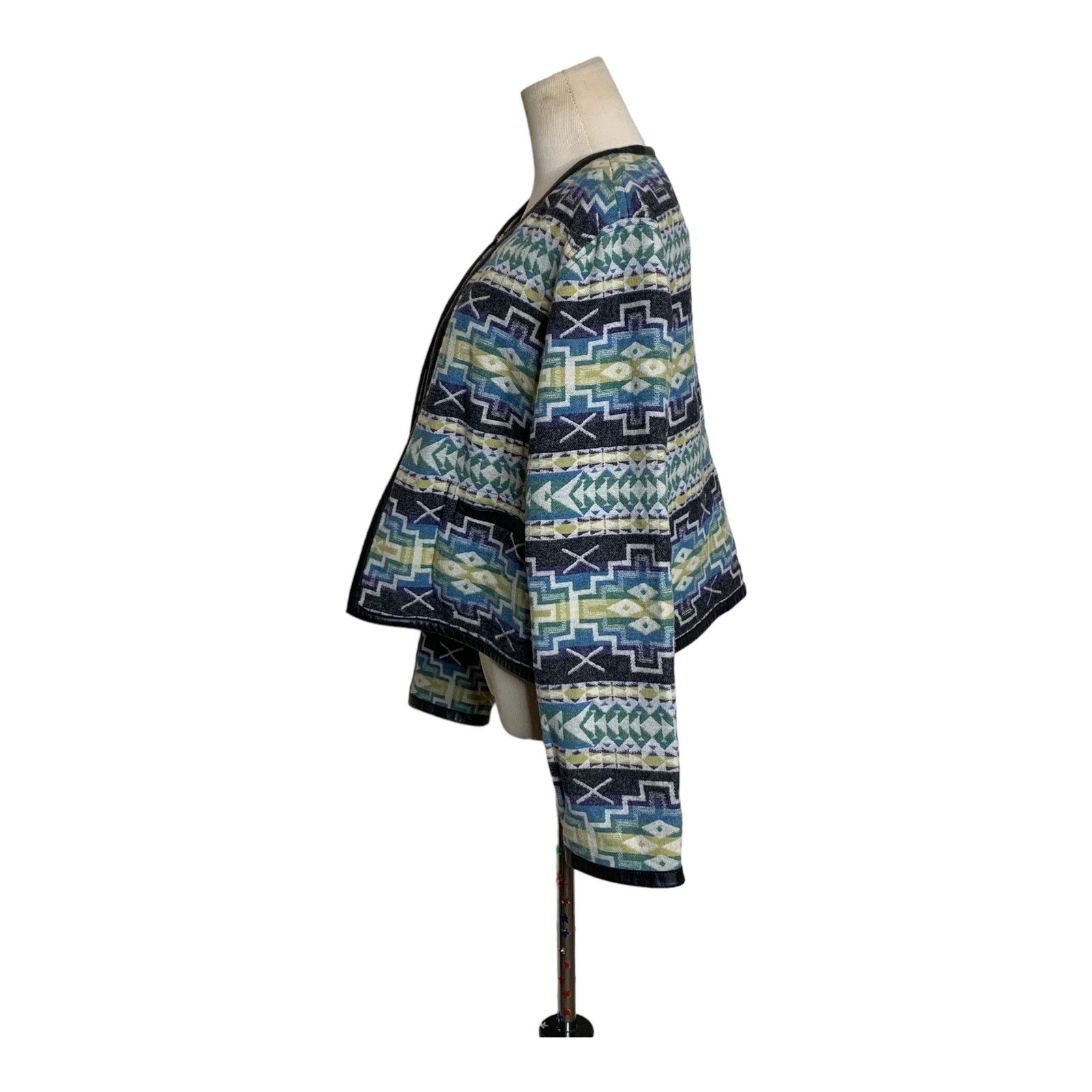 Pendleton Pendleton Blue Green Southwest Wool Cropped Shrug Jacket XL Size XL / US 12-14 / IT 48-50 - 5 Thumbnail