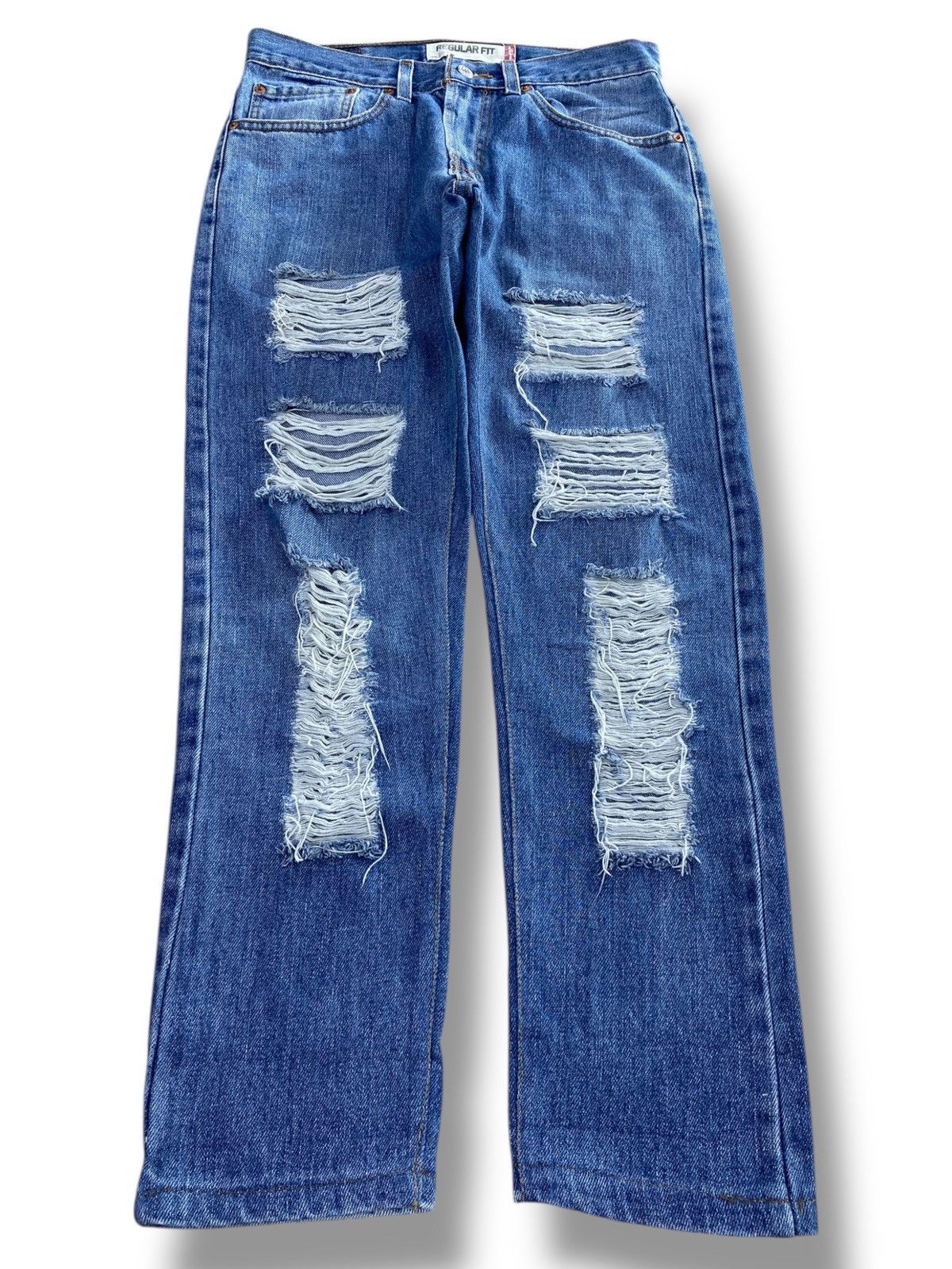 Levi's Levi’s Blue Wash Distressed Skinny Style Jean Size US 30 / EU 46 - 1 Thumbnail