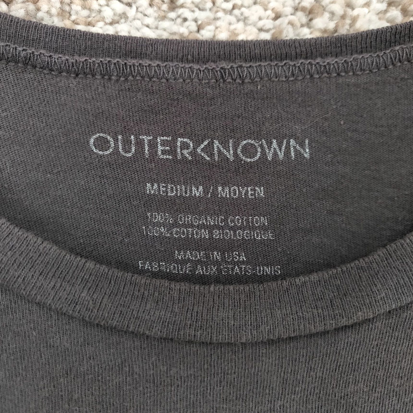 Outerknown VINTAGE Outerknown Shirt Mens Medium Pullover Tee Charcoal Black Crew Neck Cotton Knit Logo All Seasons Lightweight Pockets Mens Size US M / EU 48-50 / 2 - 6 Thumbnail