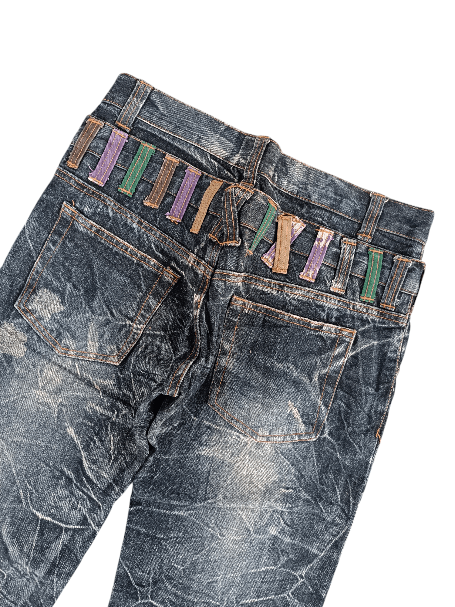 Japanese Brand 💥VINTAGE NYLAUS JEANS DOUBLE WAIST DESIGN RARE Size US 30 / EU 46 - 3 Thumbnail