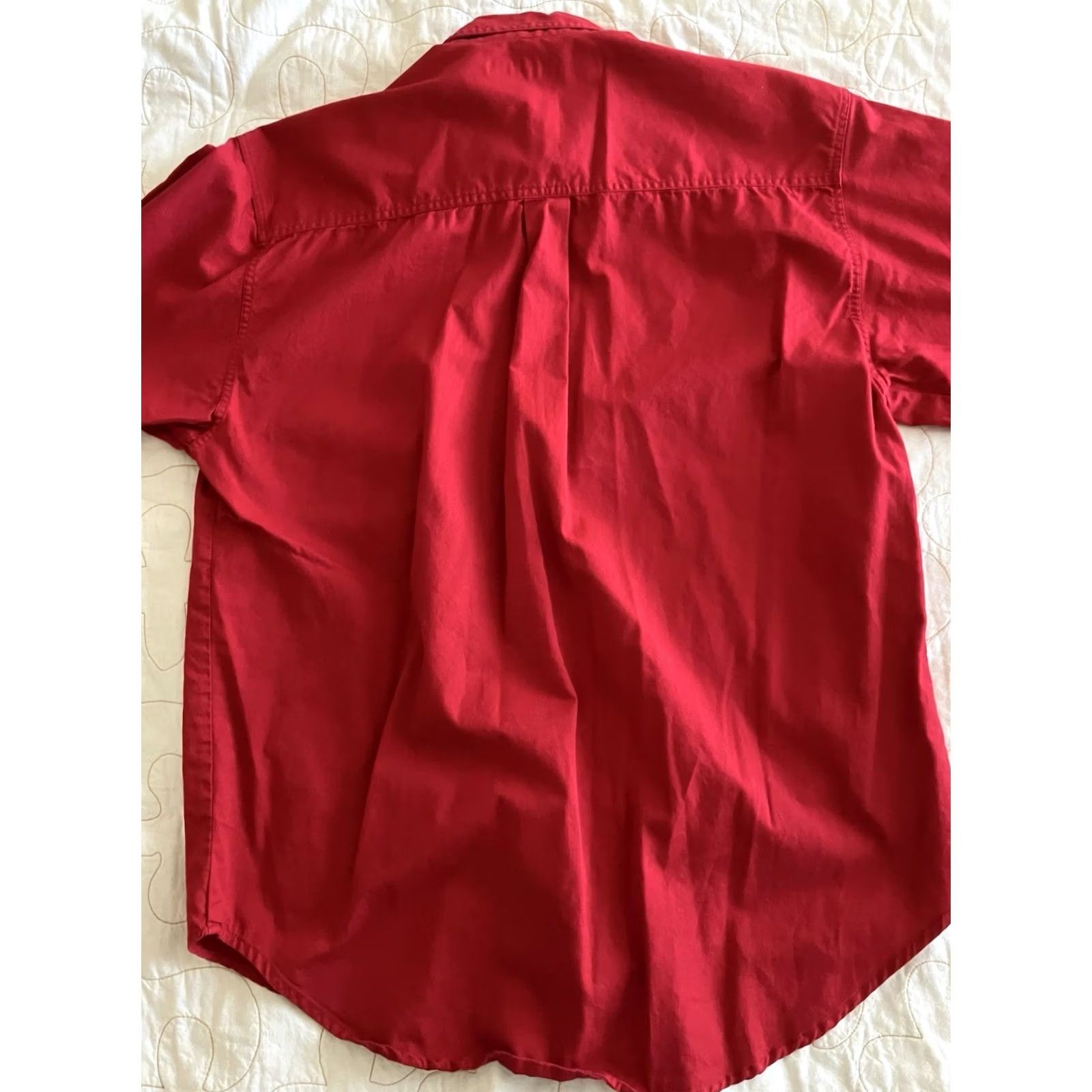 Bugle Boy VINTAGE Bugle Boy Shirt Men M Red Solid Short Sleeve Button-Down Embroidered Crest Pocket 90s Classic Size US M / EU 48-50 / 2 - 4 Thumbnail