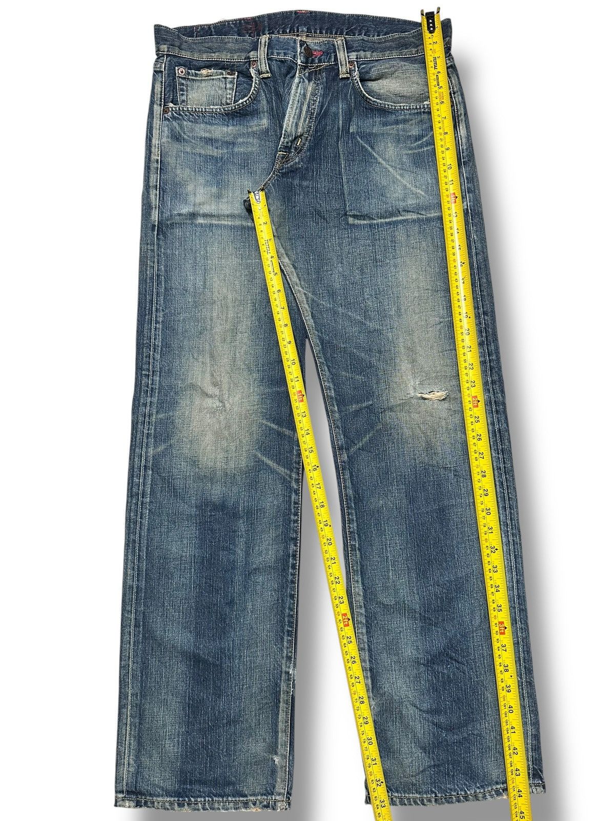 Edwin Edwin 504 Vintage Distressed Straight Jeans With Faded Wash Size US 36 / EU 52 - 15 Thumbnail