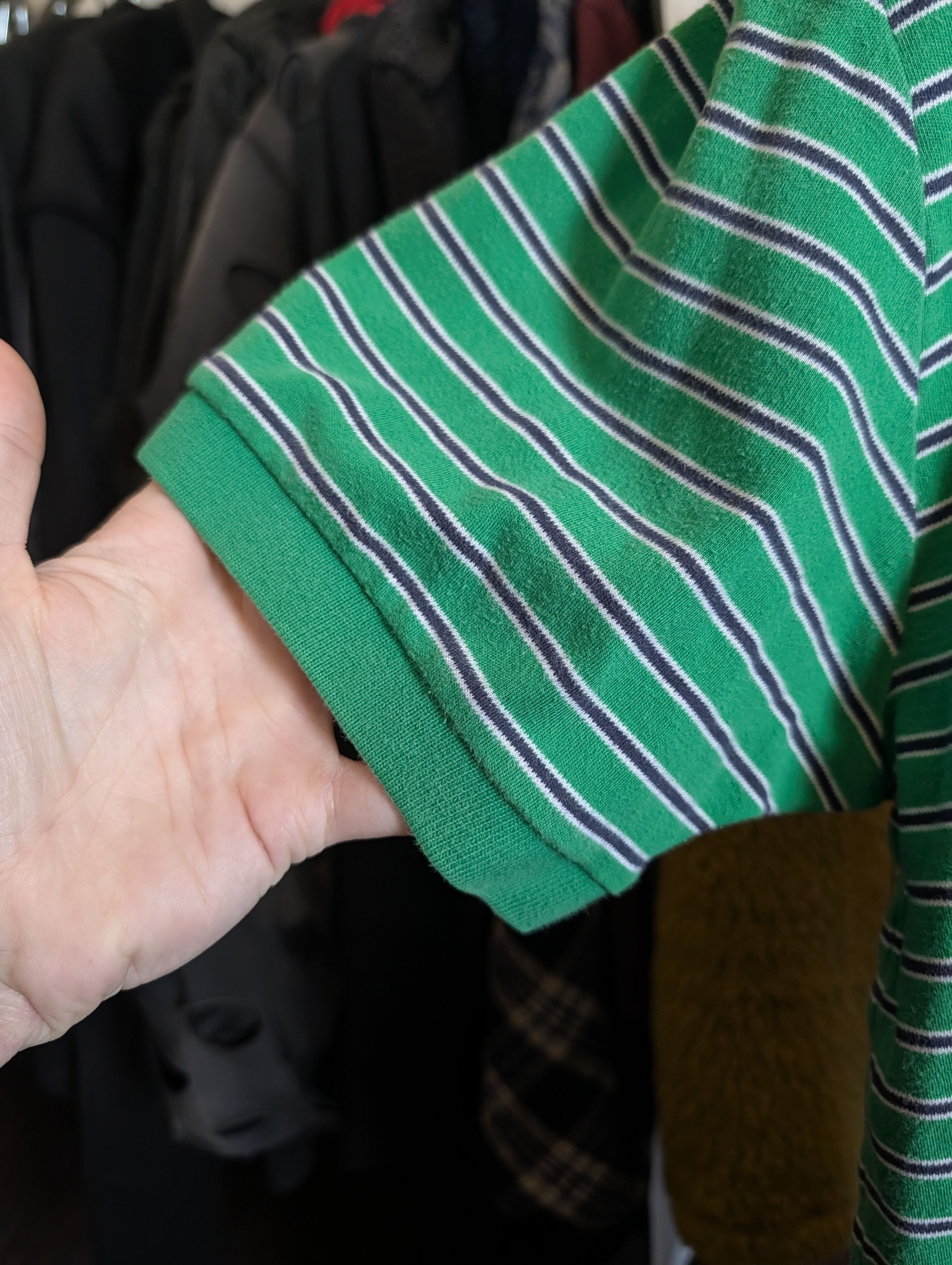 Polo Ralph Lauren Vintage green striped pink logo embroidered polo XL Size US XL / EU 56 / 4 - 6 Thumbnail