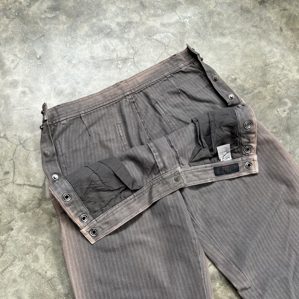 VERRI Verri Washed Snape Panel Pinstripe Regular Fit Pants Size US 34 / EU 50 - 5 Thumbnail