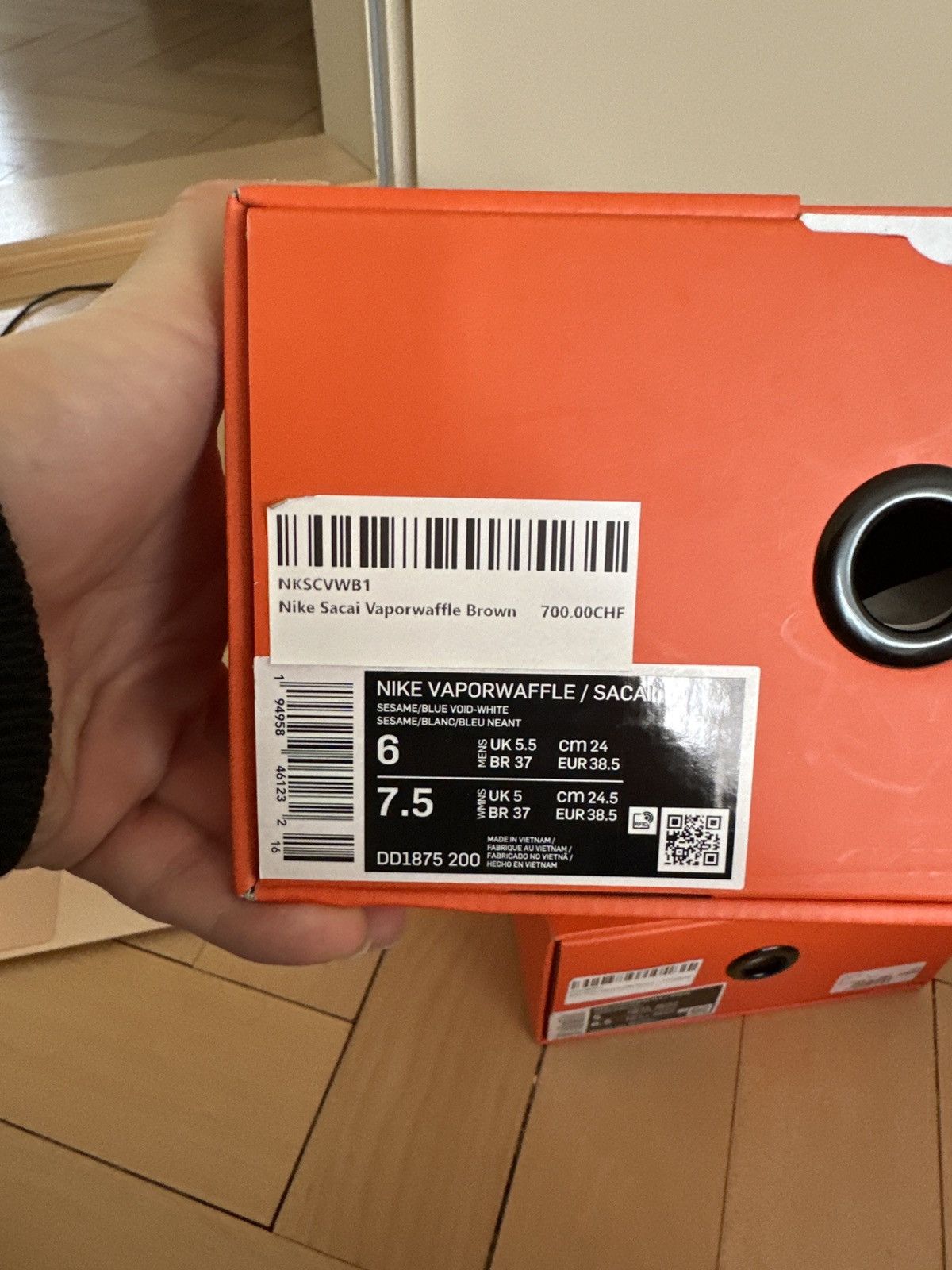 Nike × Sacai Nike x Sacai Vaporwaffle Beige Size US 7.5 / IT 37.5 - 6 Thumbnail